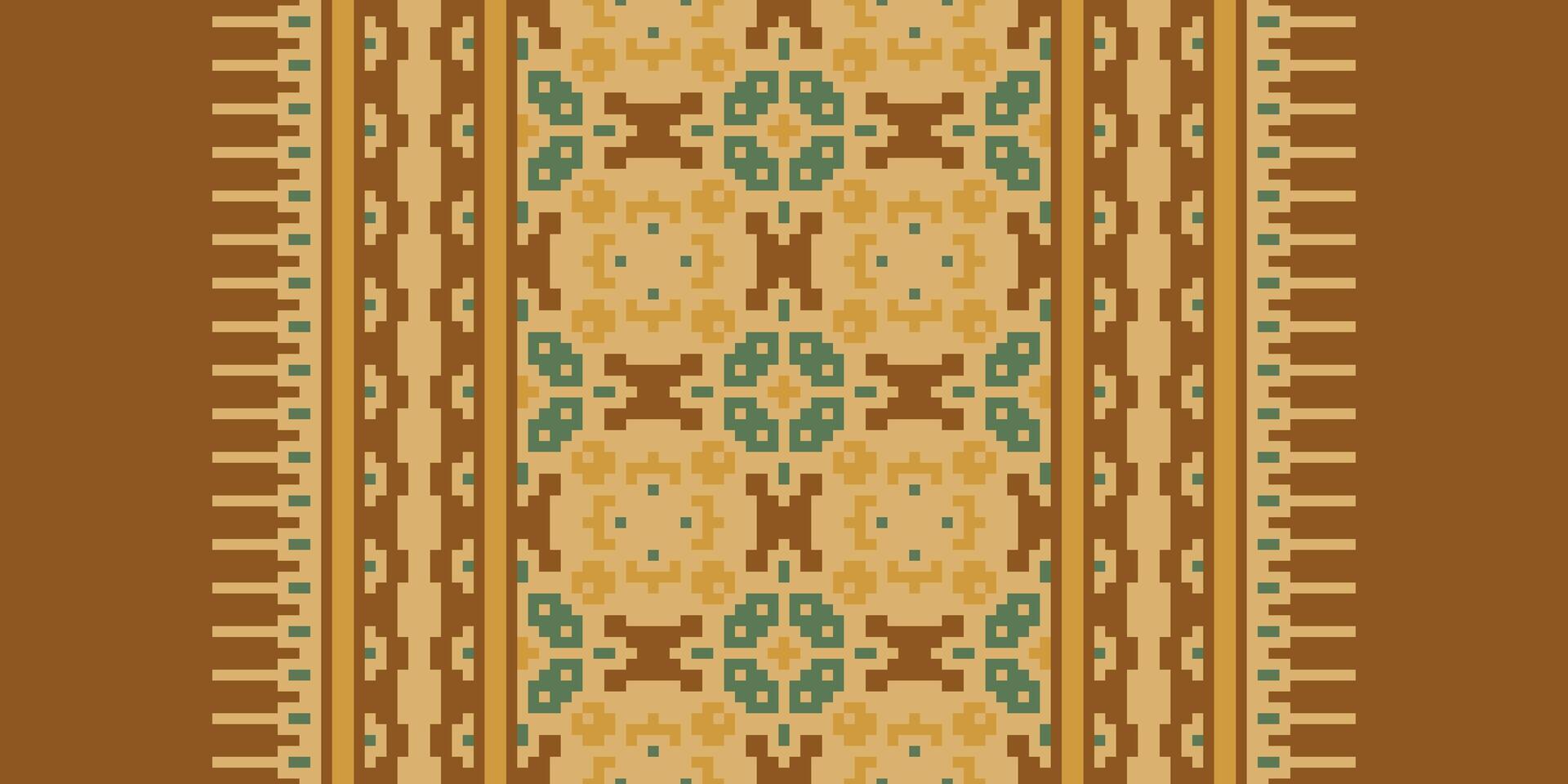 Motif folklore pattern Seamless Bandana print silk Motif embroidery, Pixel Ikat embroidery Design for Print scandinavian pattern saree ethnic nativity gypsy pattern vector