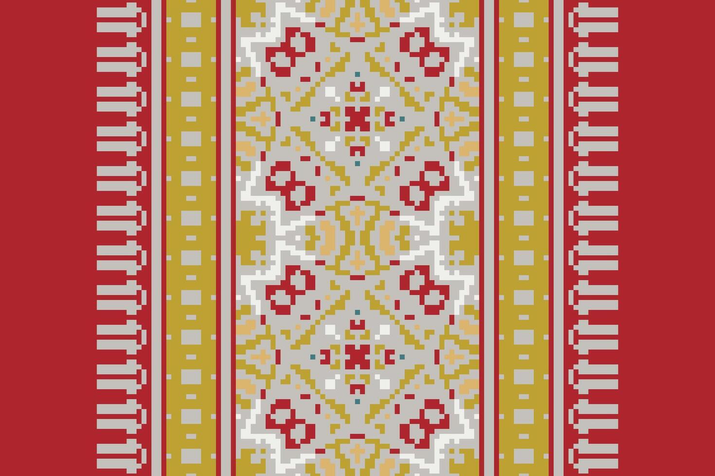 Fashion pattern Seamless Scandinavian pattern Motif embroidery, Pixel Ikat embroidery Design for Print kurta pattern mughal motifs tapestry pattern floral repeat vector