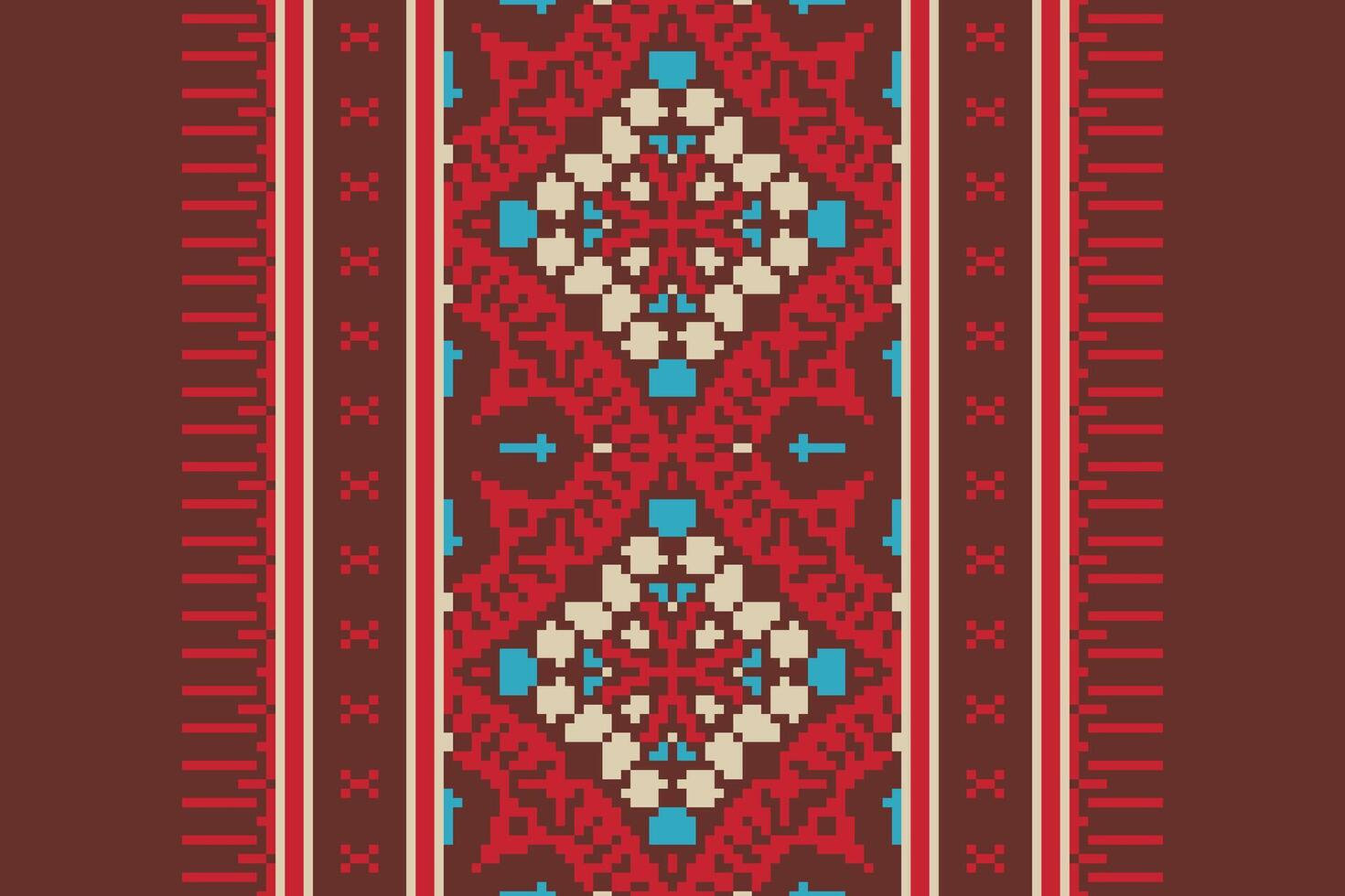 Tissue Dupatta Seamless Native American, Motif embroidery, Pixel Ikat embroidery Design for Print endless arabesque cloth dupatta shawl bandana print silk kurta men vector