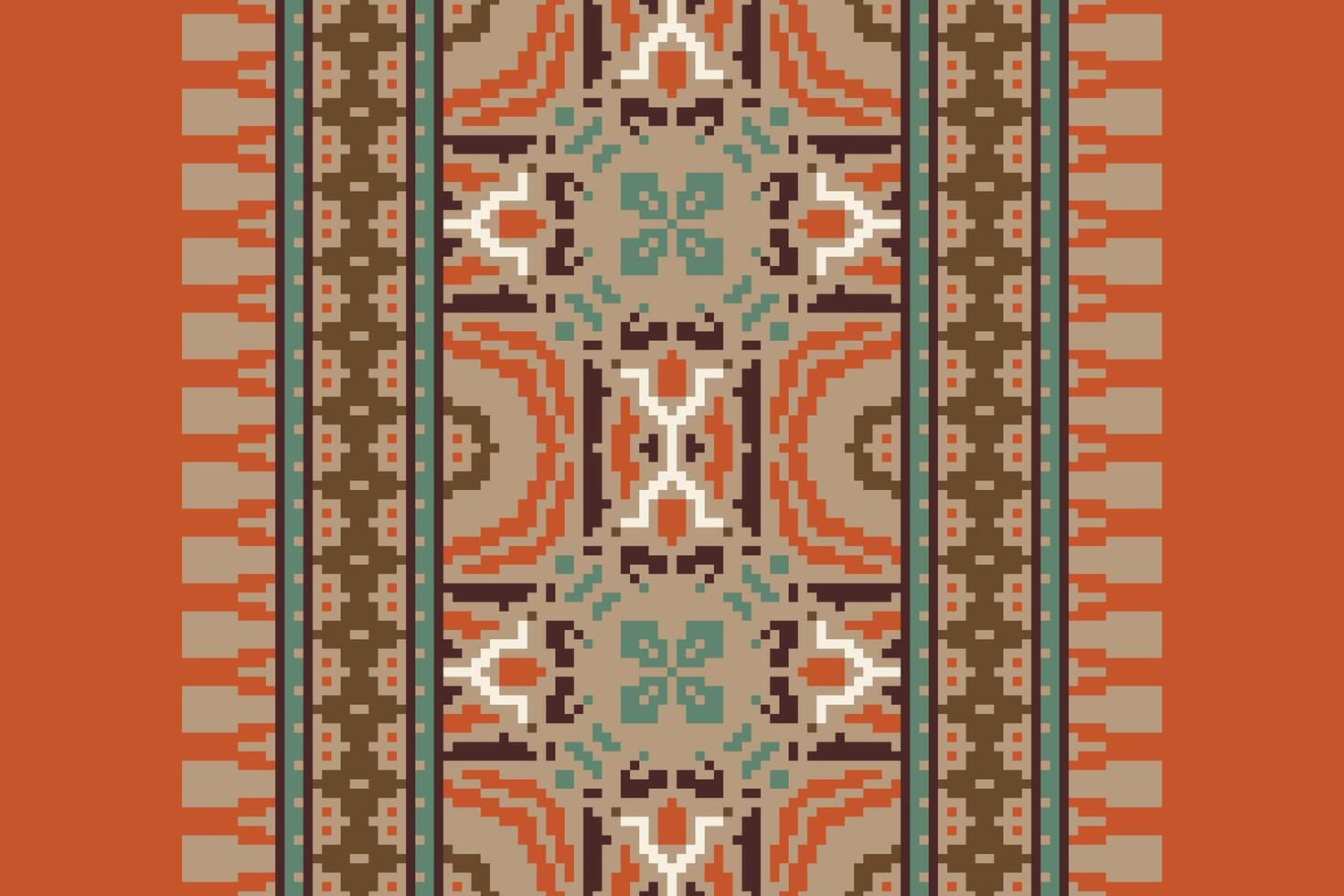 Fashion pattern Seamless Scandinavian pattern Motif embroidery, Pixel Ikat embroidery Design for Print scandinavian pattern saree ethnic nativity gypsy pattern vector