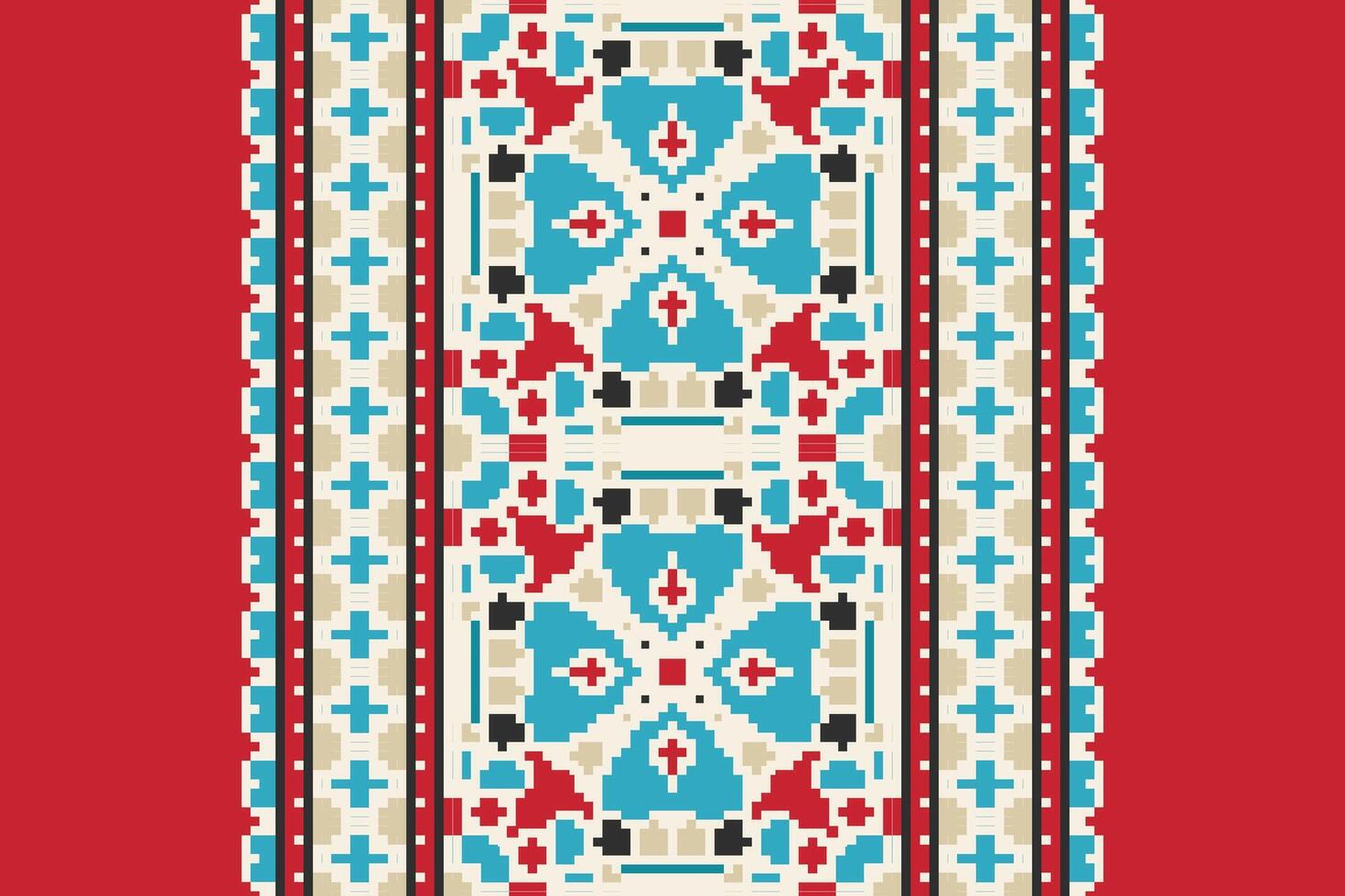Tissue Dupatta Seamless Native American, Motif embroidery, Pixel Ikat embroidery Design for Print tie dyeing pillowcase sambal puri kurti mughal architecture vector