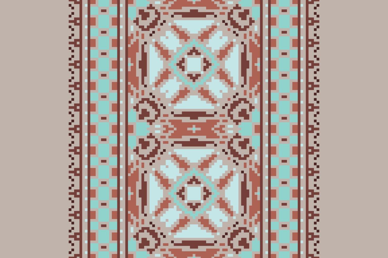 Tissue Dupatta Seamless Native American, Motif embroidery, Pixel Ikat embroidery Design for Print pattern vintage flower folk navajo patchwork pattern vector