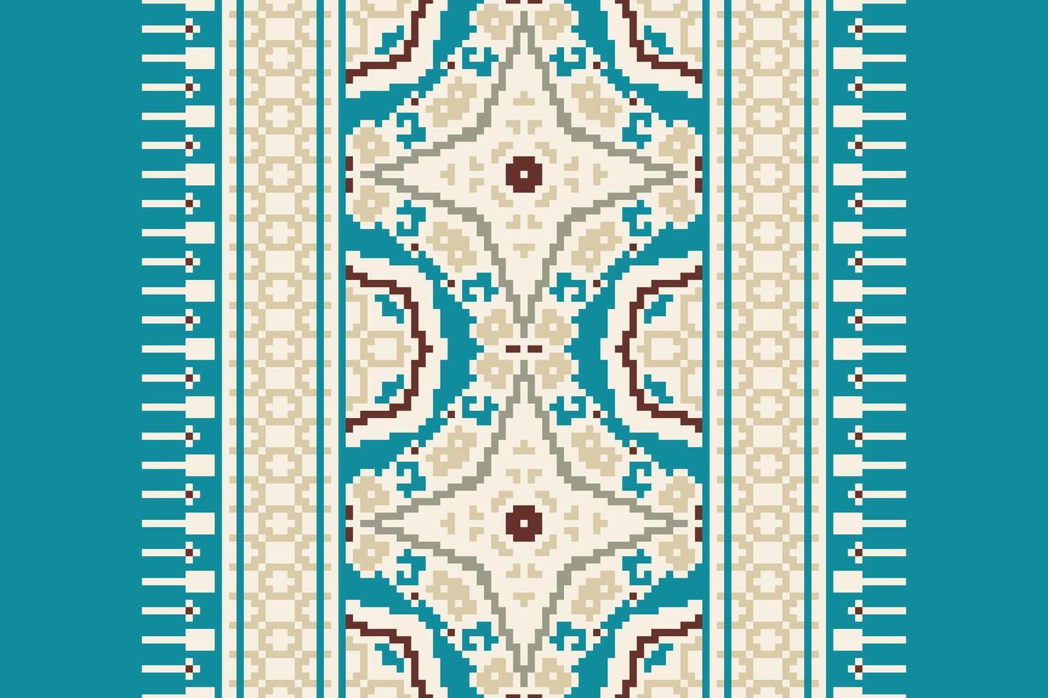 Tissue Dupatta Seamless Native American, Motif embroidery, Pixel Ikat embroidery Design for Print scarf hijab pattern kerchief Pixel Ikat Silk kurti model mughal patterns vector