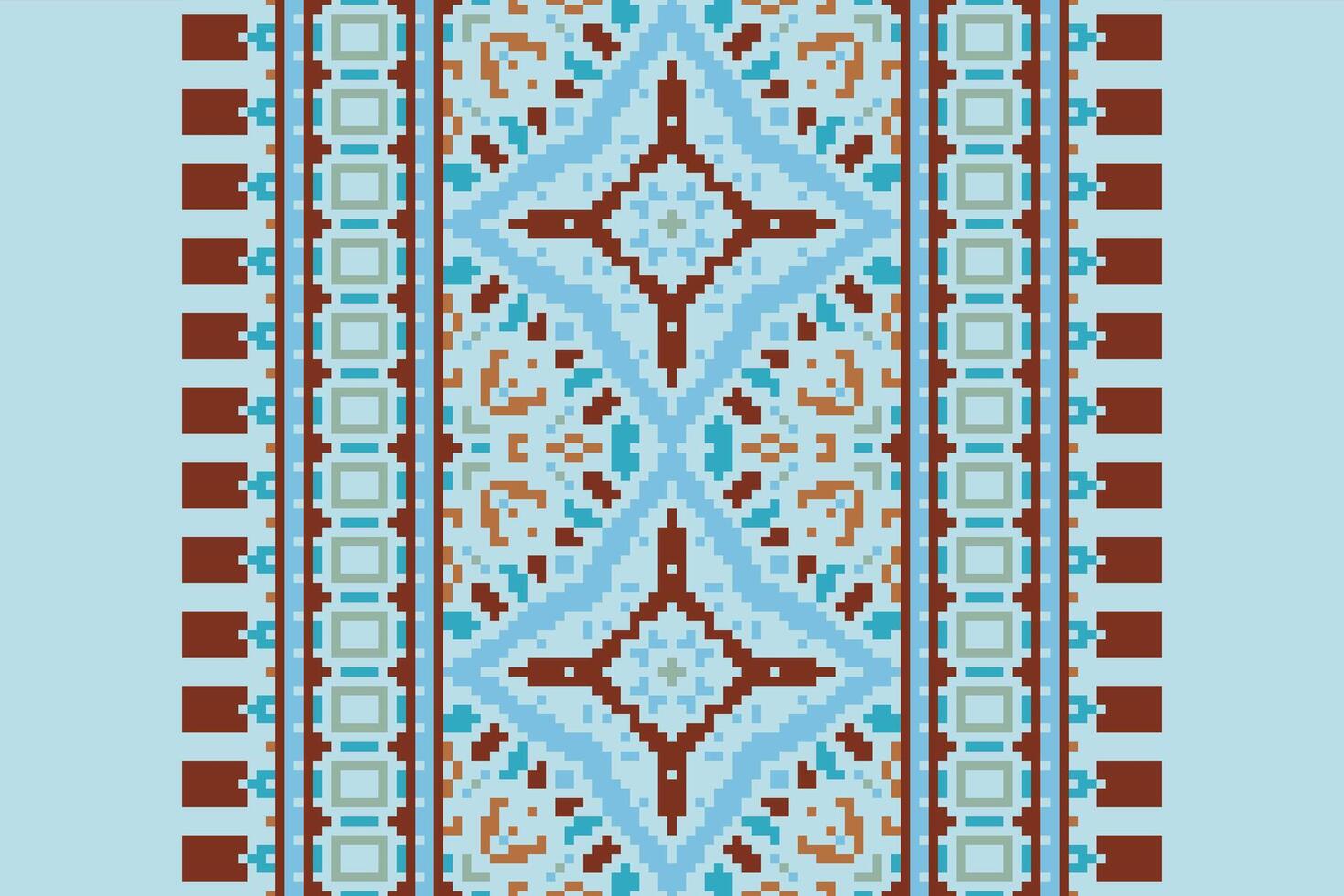 Tissue Dupatta Seamless Australian aboriginal pattern Motif embroidery, Pixel Ikat embroidery Design for Print indonesian batik motif embroidery native american kurta mughal design vector