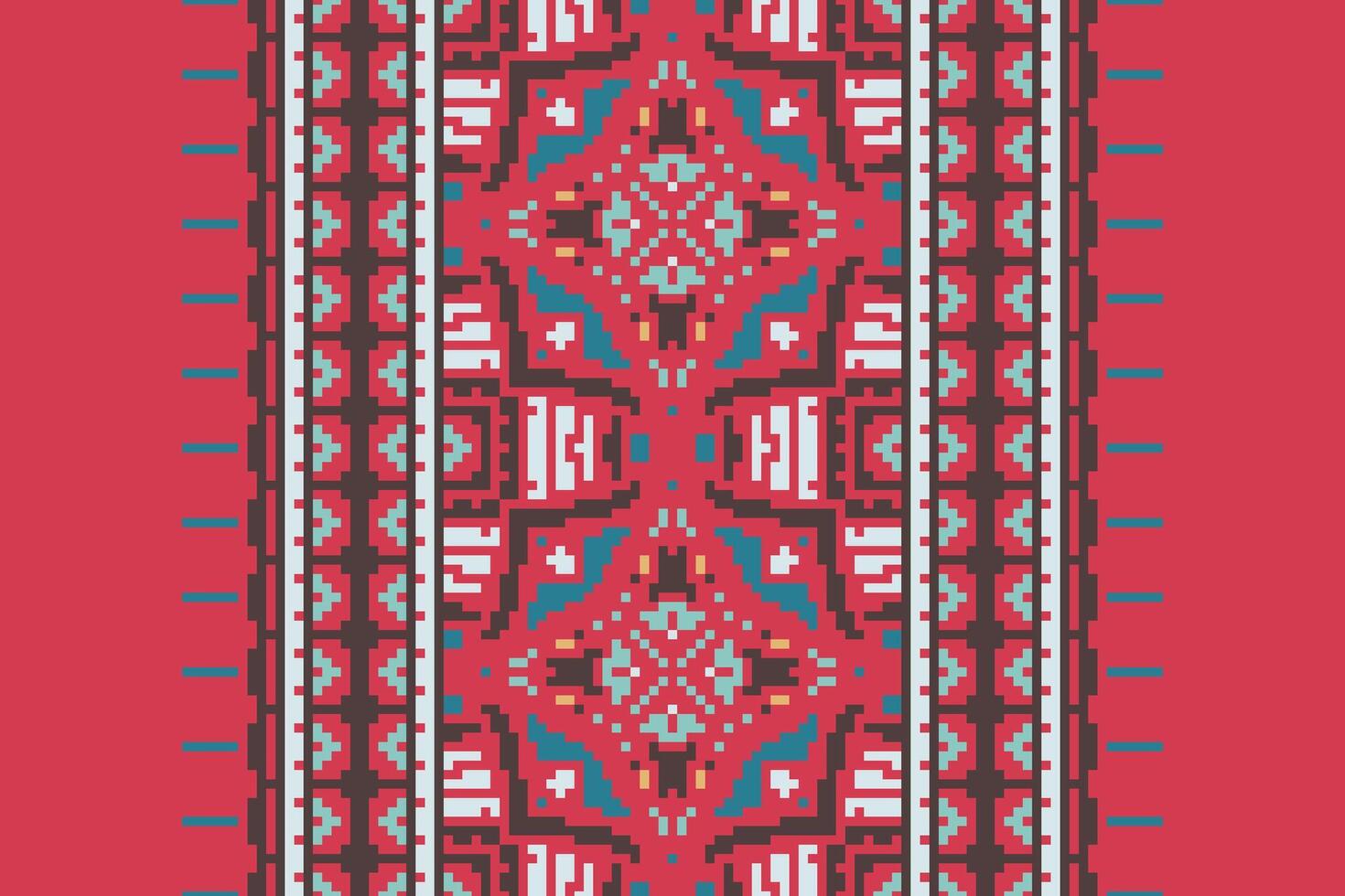 Tissue Dupatta Seamless Mughal architecture Motif embroidery, Pixel Ikat embroidery Design for Print tie dyeing pillowcase sambal puri kurti mughal architecture vector