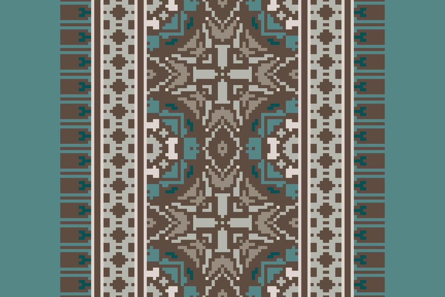 Tissue Dupatta Seamless Australian aboriginal pattern Motif embroidery, Pixel Ikat embroidery Design for Print scandinavian pattern saree ethnic nativity gypsy pattern vector