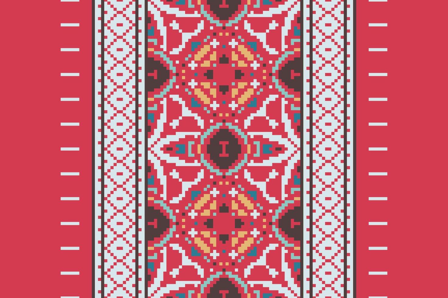 Tissue Dupatta Seamless Mughal architecture Motif embroidery, Pixel Ikat embroidery Design for Print australian curtain pattern geometric pillow model kurti mughal flowers vector