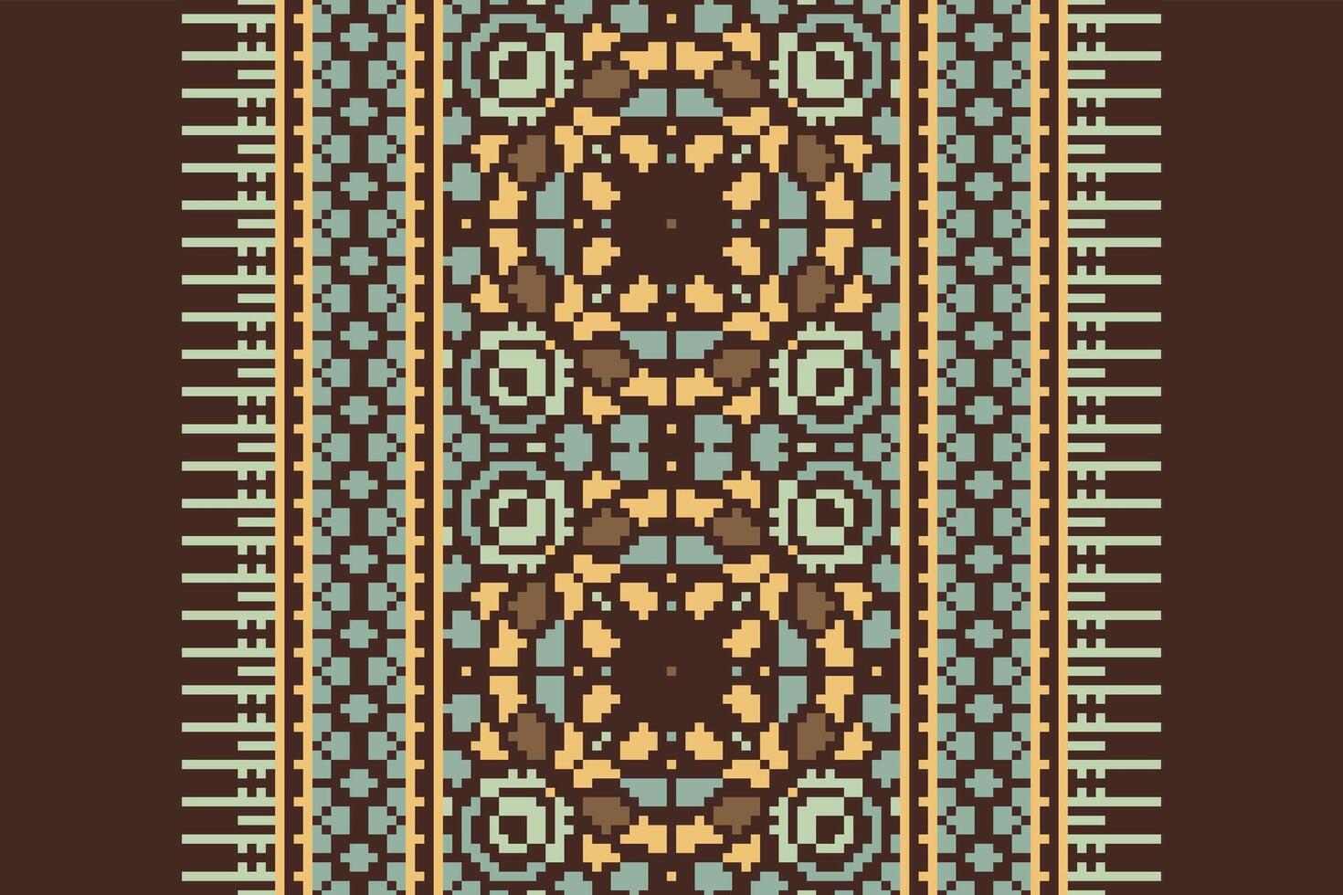 Tissue Dupatta Seamless Scandinavian pattern Motif embroidery, Pixel Ikat embroidery Design for Print australian curtain pattern geometric pillow model kurti mughal flowers vector