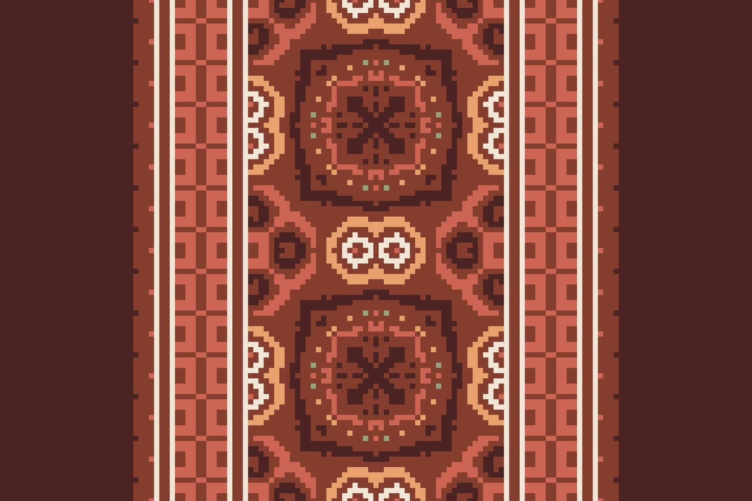Tissue Dupatta Seamless Scandinavian pattern Motif embroidery, Pixel Ikat embroidery Design for Print indonesian batik motif embroidery native american kurta mughal design vector