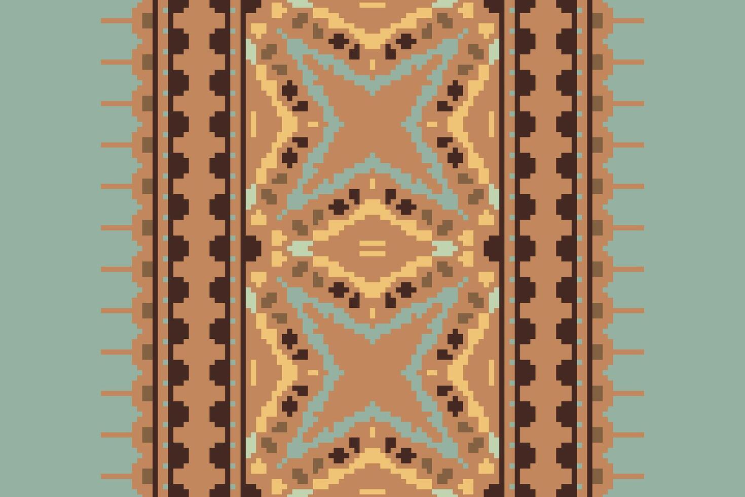 Tissue Dupatta Seamless Scandinavian pattern Motif embroidery, Pixel Ikat embroidery Design for Print pattern vintage flower folk navajo patchwork pattern vector