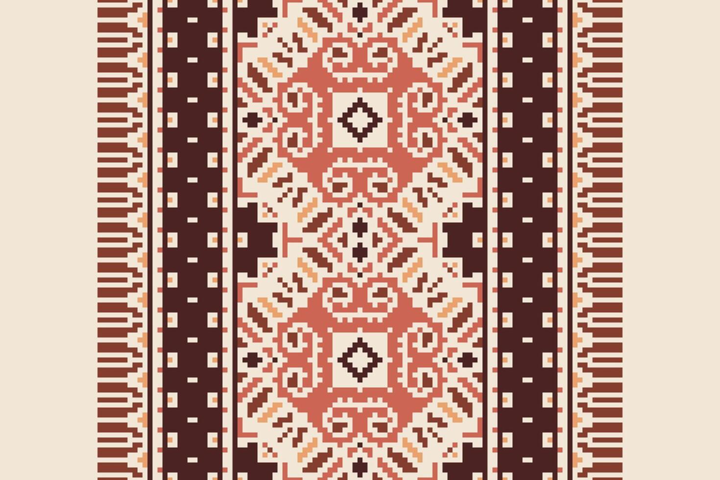 Peruvian pattern Seamless Native American, Motif embroidery, Pixel Ikat embroidery Design for Print indonesian batik motif embroidery native american kurta mughal design vector