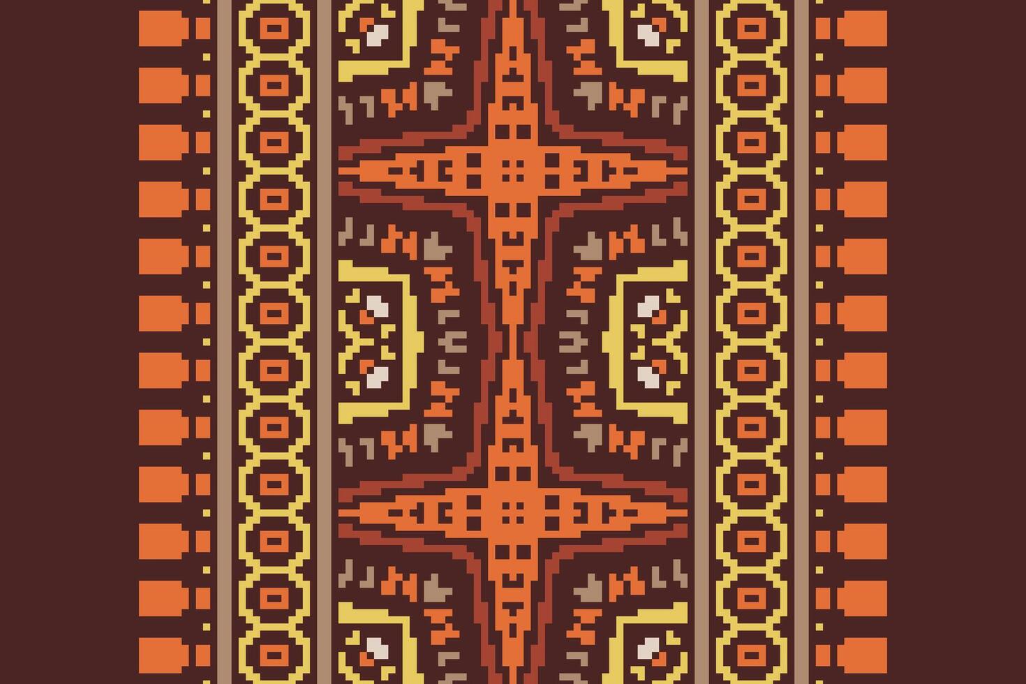 Peruvian pattern Seamless Native American, Motif embroidery, Pixel Ikat embroidery Design for Print figure tribal ink on cloth patola sari vector