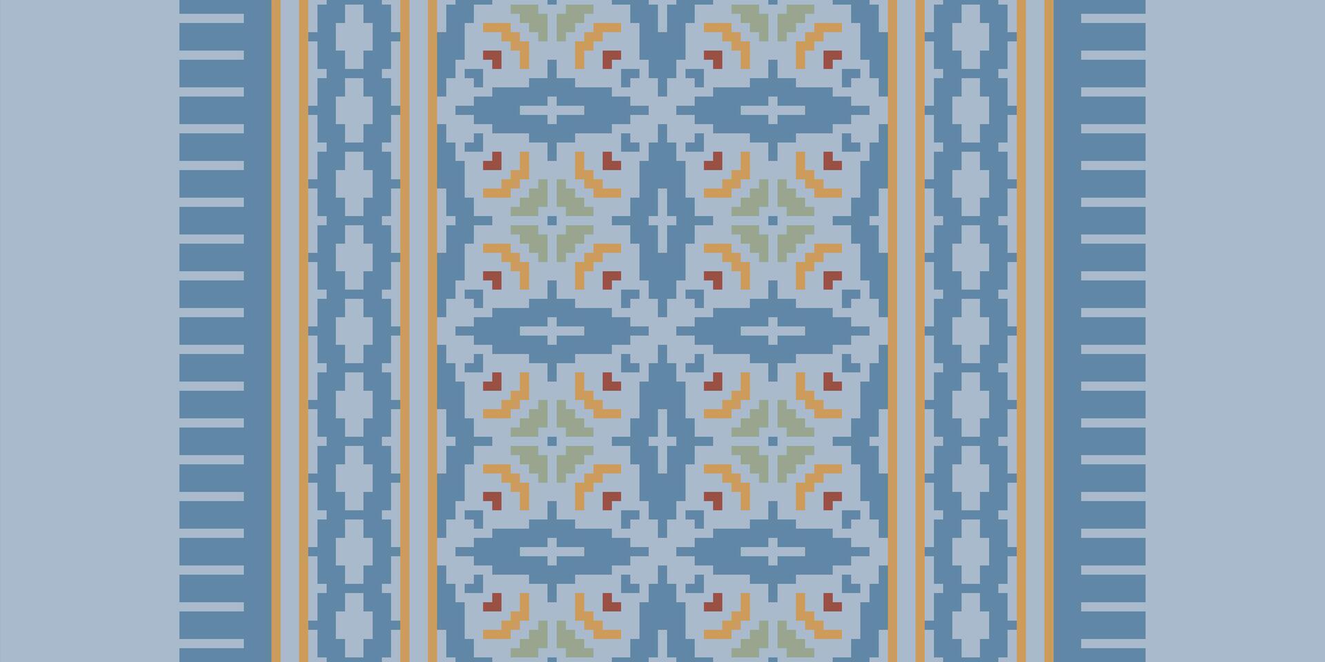 Patchwork pattern Seamless Native American, Motif embroidery, Pixel Ikat embroidery Design for Print pattern vintage flower folk navajo patchwork pattern vector