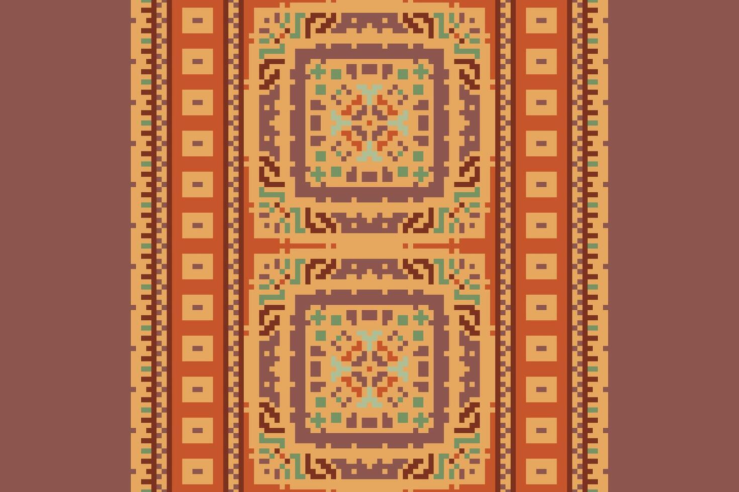 Peruvian pattern Seamless Bandana print silk Motif embroidery, Pixel Ikat embroidery Design for Print scandinavian pattern saree ethnic nativity gypsy pattern vector