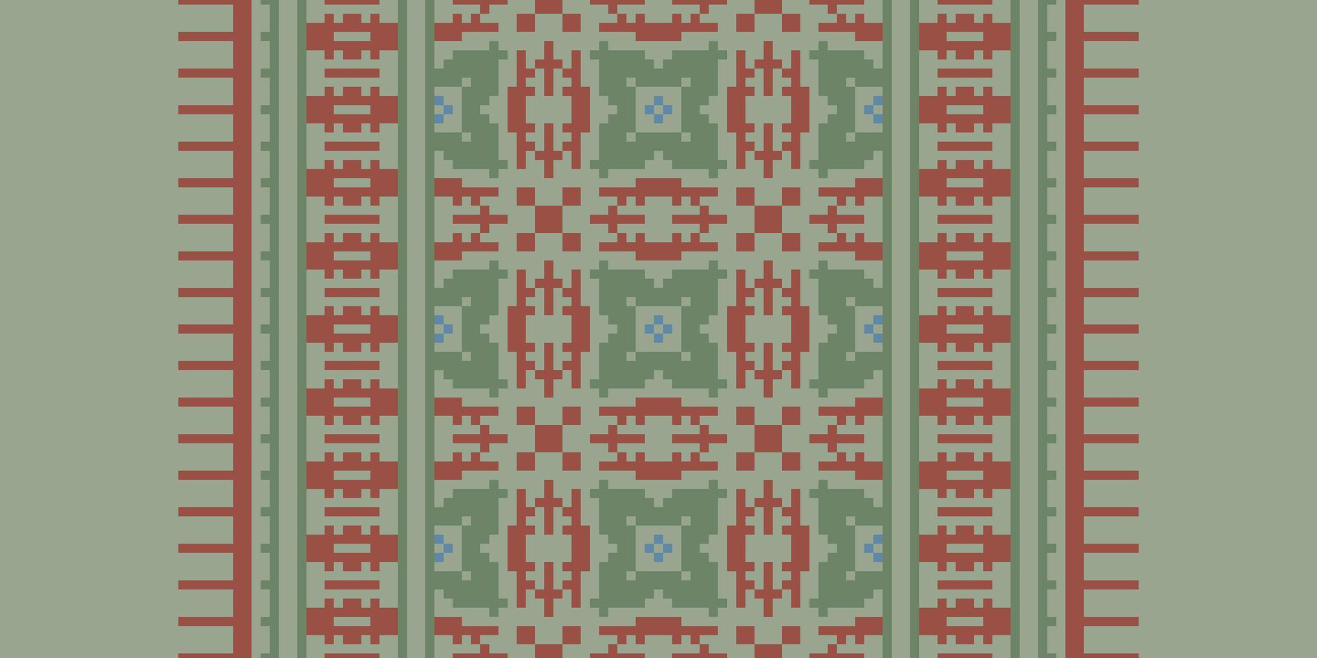 Patchwork pattern Seamless Native American, Motif embroidery, Pixel Ikat embroidery Design for Print figure tribal ink on cloth patola sari vector