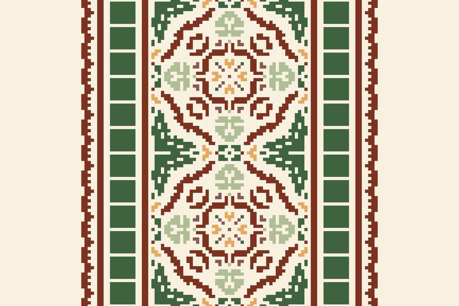 Peruvian pattern Seamless Mughal architecture Motif embroidery, Pixel Ikat embroidery Design for Print scandinavian pattern saree ethnic nativity gypsy pattern vector
