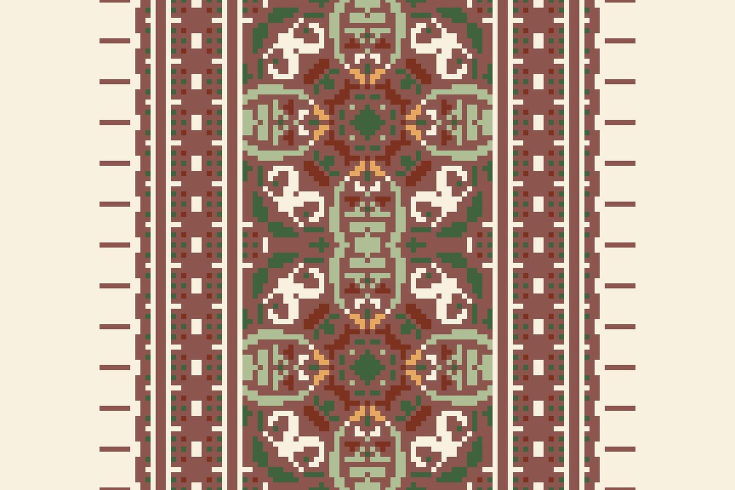 Peruvian pattern Seamless Mughal architecture Motif embroidery, Pixel Ikat embroidery Design for Print scandinavian pattern saree ethnic nativity gypsy pattern vector