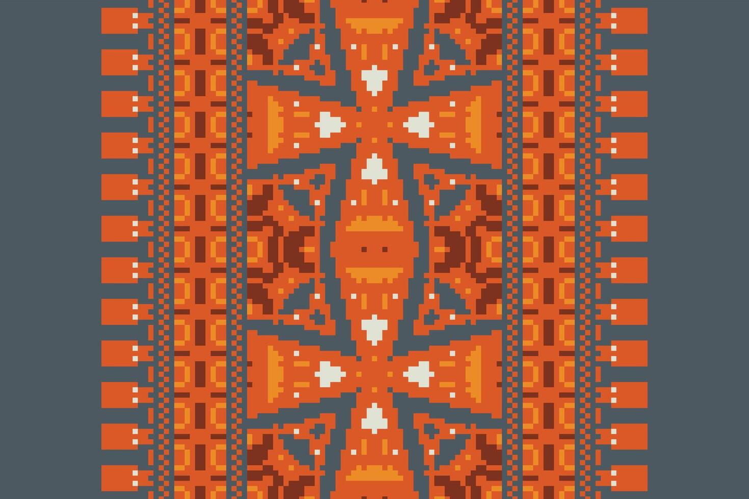 Patola sari Seamless Native American, Motif embroidery, Pixel Ikat embroidery Design for Print pattern vintage flower folk navajo patchwork pattern vector