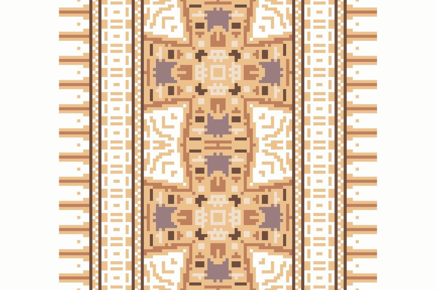 Patola sari Seamless Native American, Motif embroidery, Pixel Ikat embroidery Design for Print indigenous art aboriginal art pattern floral kurti mughal border vector