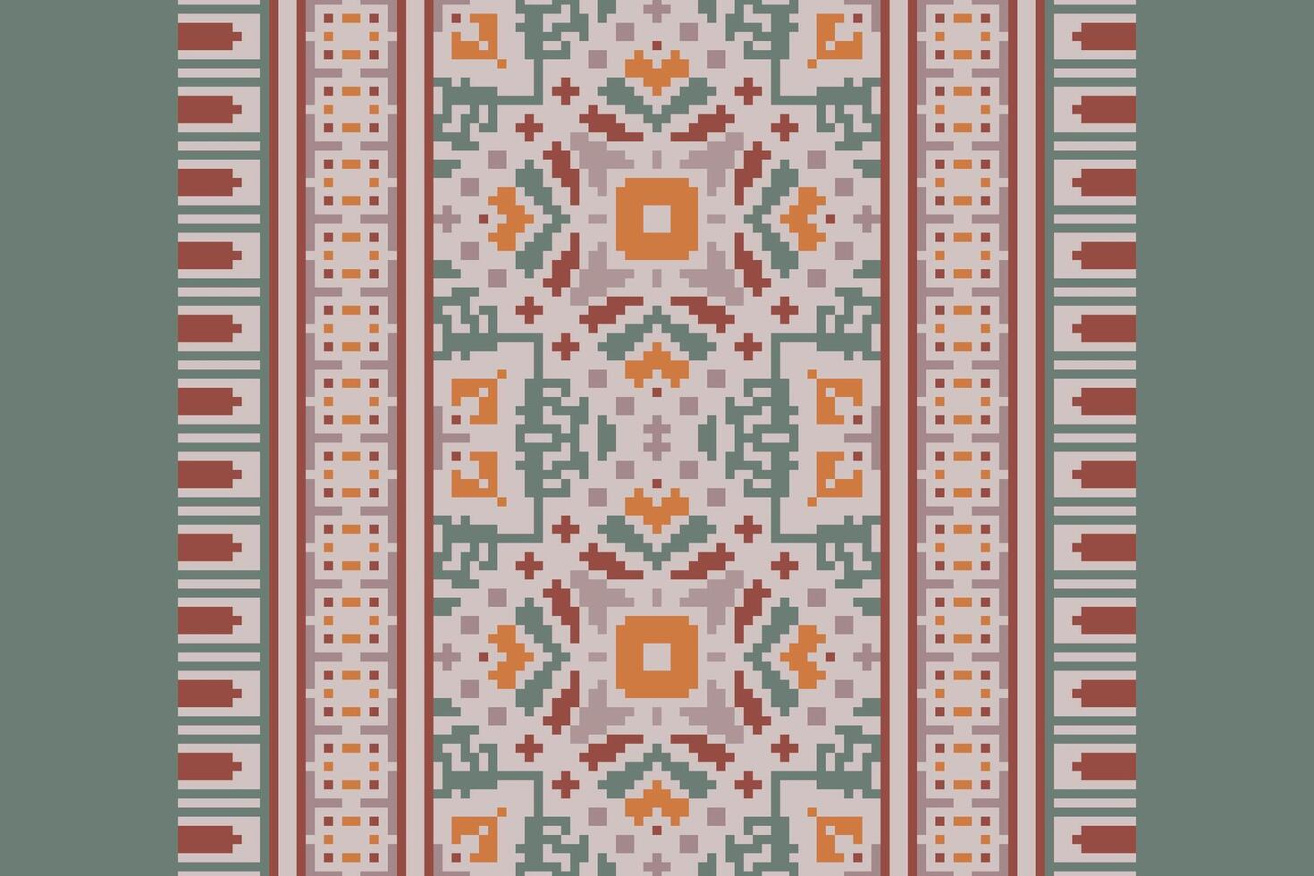 Patola sari Seamless Native American, Motif embroidery, Pixel Ikat embroidery Design for Print indonesian batik motif embroidery native american kurta mughal design vector
