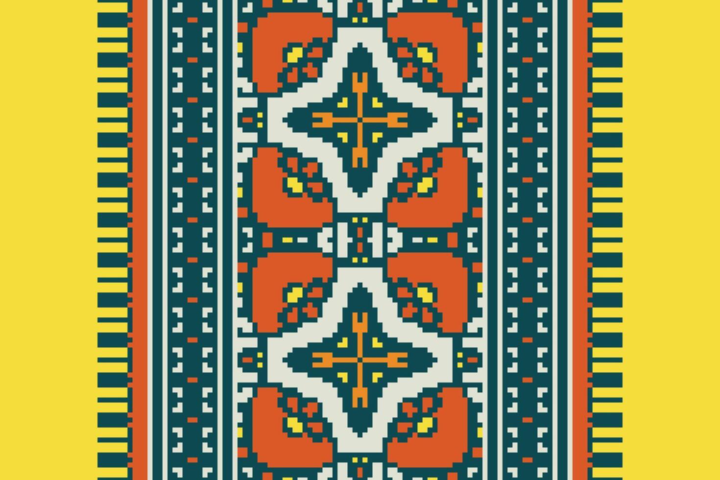 Patola sari Seamless Native American, Motif embroidery, Pixel Ikat embroidery Design for Print jacquard slavic pattern folklore pattern kente arabesque vector