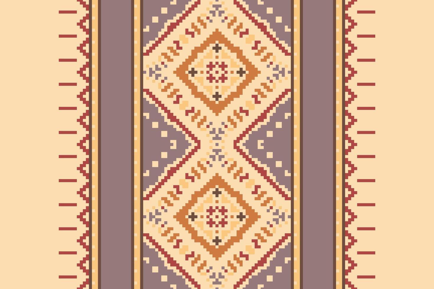Patola sari Seamless Bandana print silk Motif embroidery, Pixel Ikat embroidery Design for Print endless arabesque cloth dupatta shawl bandana print silk kurta men vector