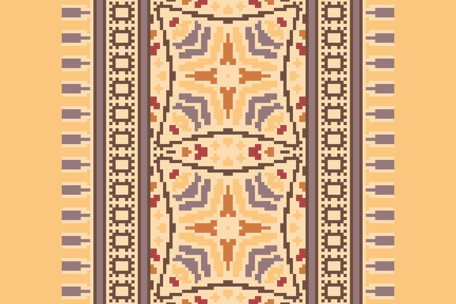 Patola sari Seamless Native American, Motif embroidery, Pixel Ikat embroidery Design for Print scandinavian pattern saree ethnic nativity gypsy pattern vector