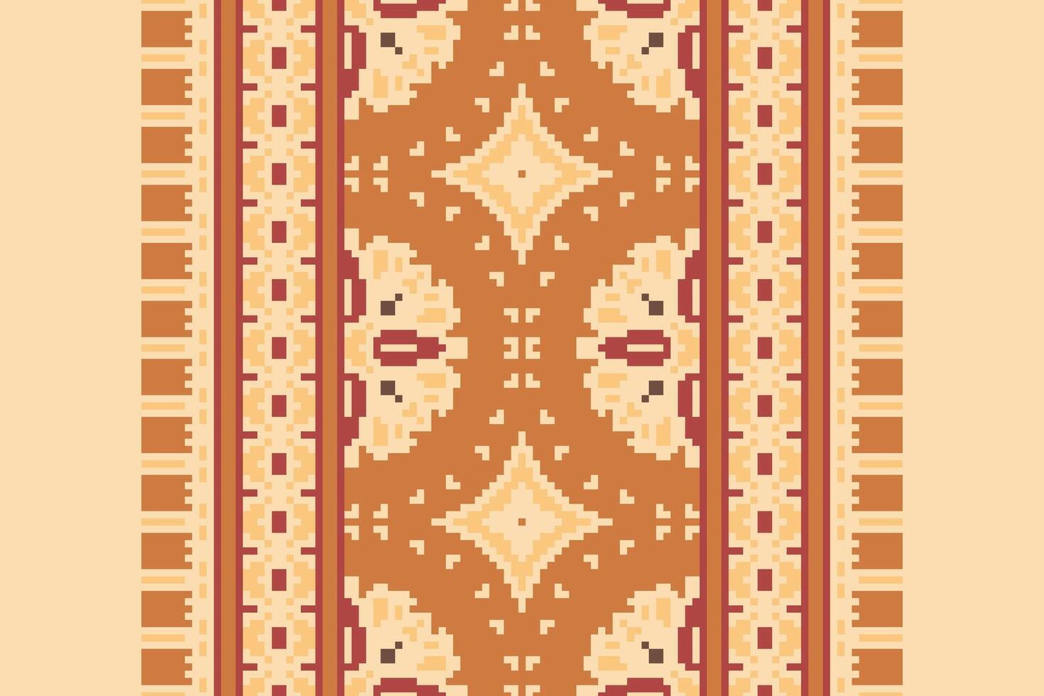 Patola sari Seamless Bandana print silk Motif embroidery, Pixel Ikat embroidery Design for Print Texture fabric saree sari carpet. kurta patola saree vector