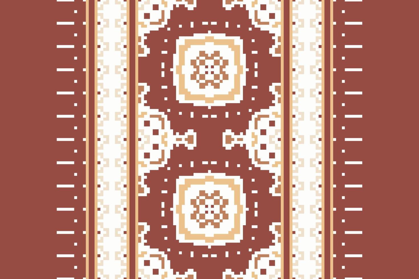 Patola sari Seamless Native American, Motif embroidery, Pixel Ikat embroidery Design for Print Texture fabric saree sari carpet. kurta patola saree vector