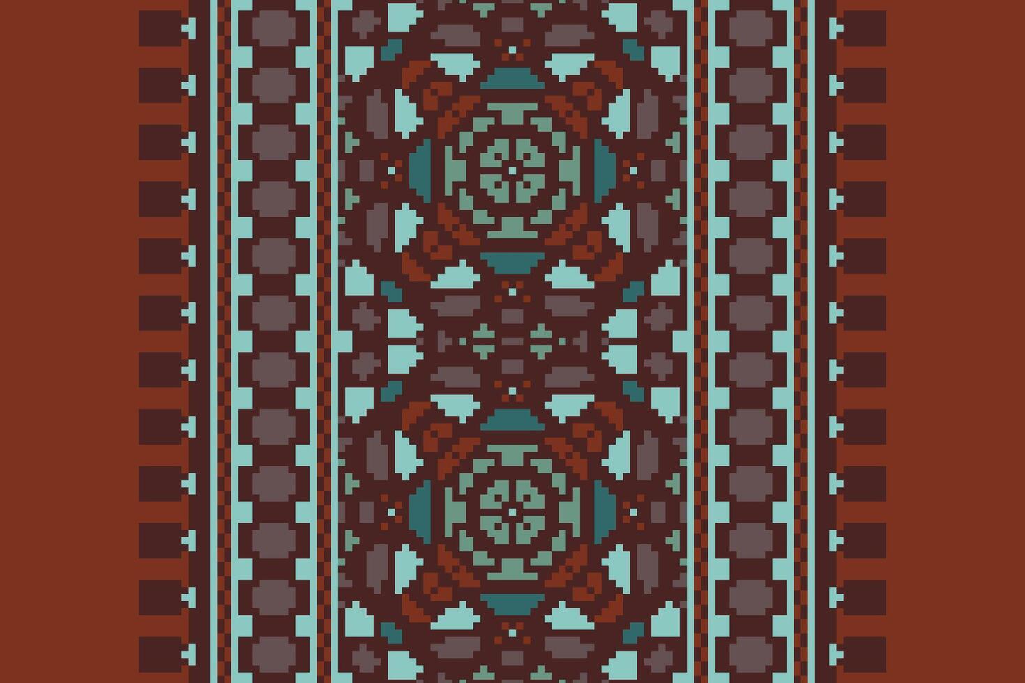 Patola sari Seamless Bandana print silk Motif embroidery, Pixel Ikat embroidery Design for Print kurta pattern mughal motifs tapestry pattern floral repeat vector