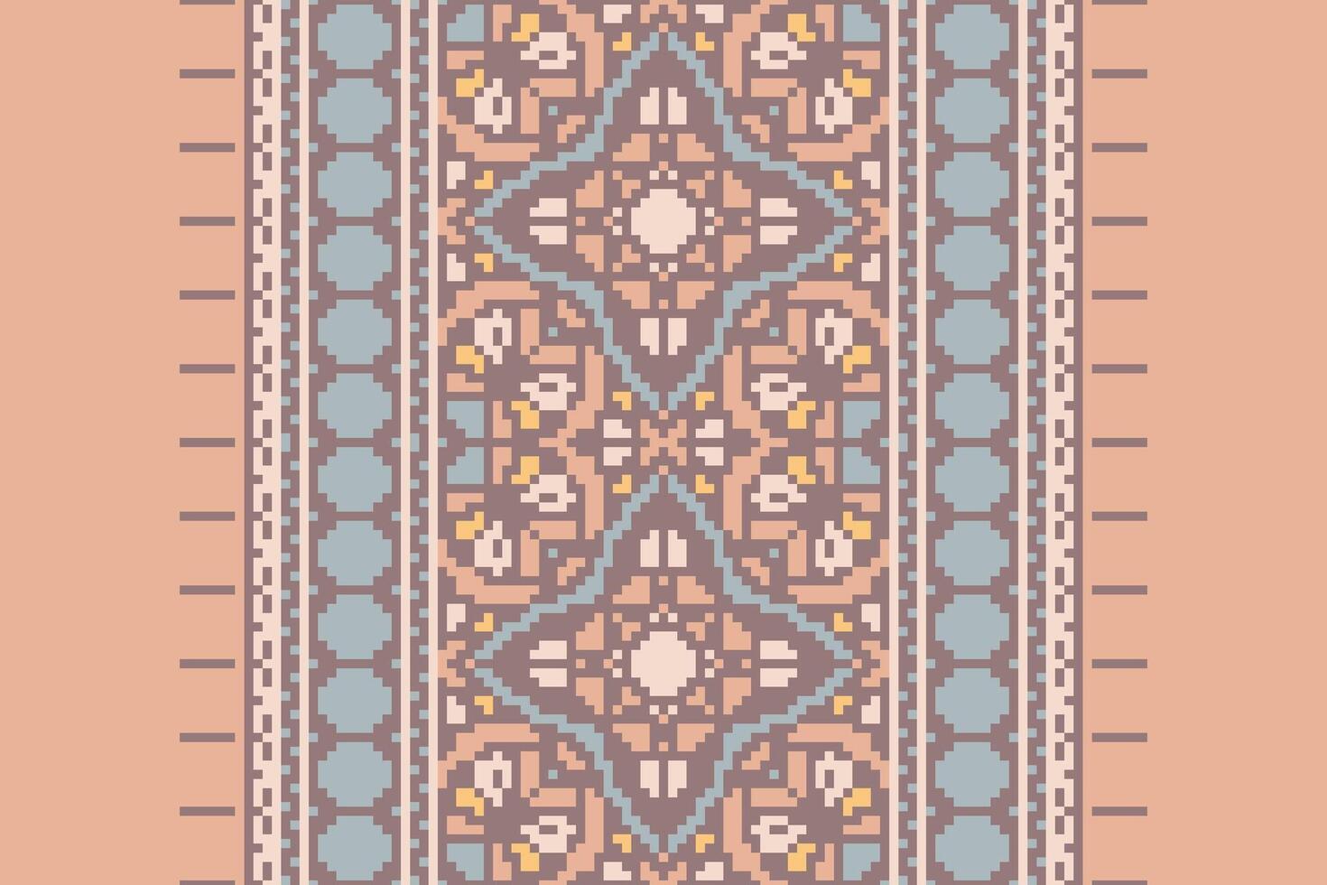 Patola sari Seamless Australian aboriginal pattern Motif embroidery, Pixel Ikat embroidery Design for Print indonesian batik motif embroidery native american kurta mughal design vector