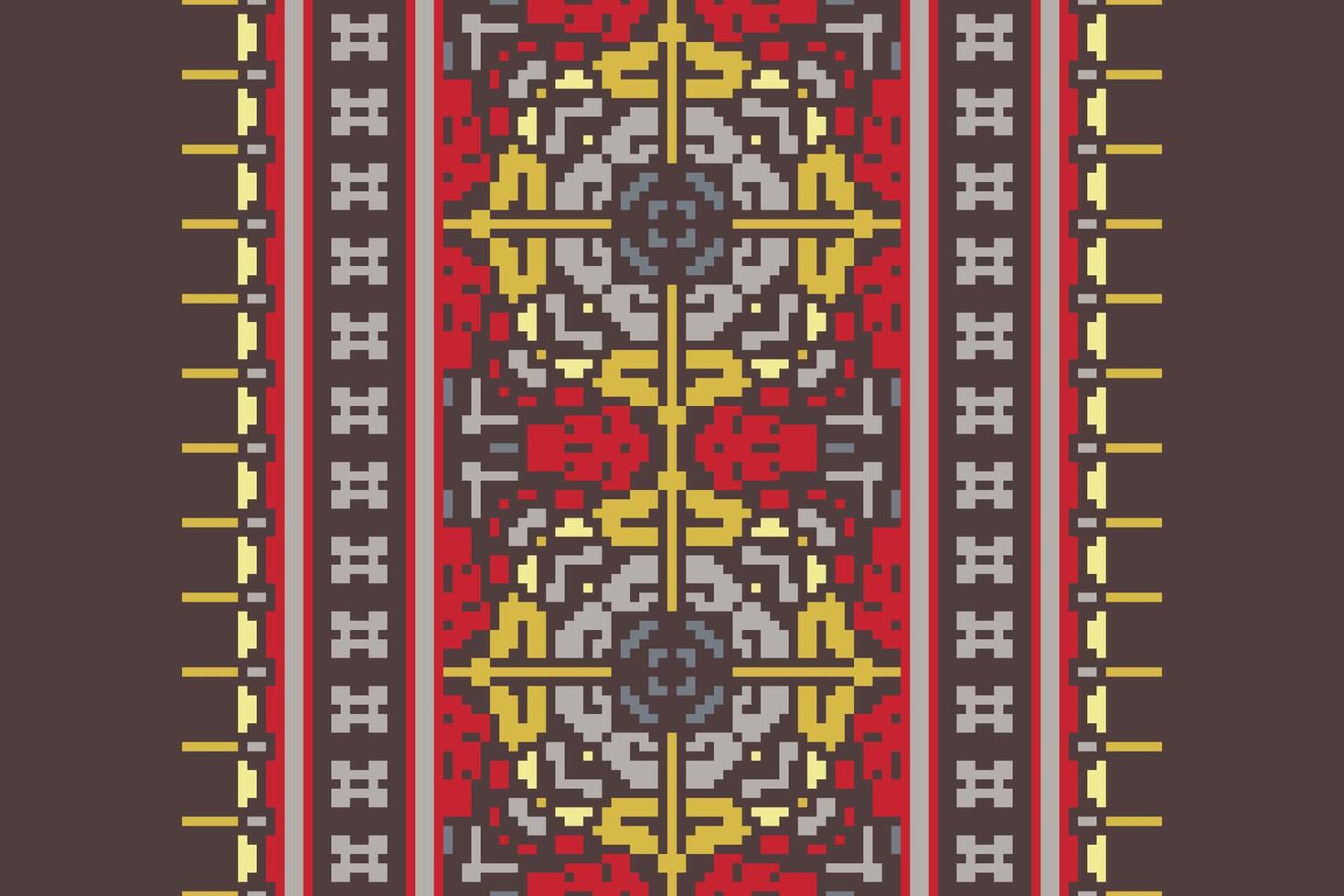 Patola sari Seamless Australian aboriginal pattern Motif embroidery, Pixel Ikat embroidery Design for Print border embroidery ancient egypt vector