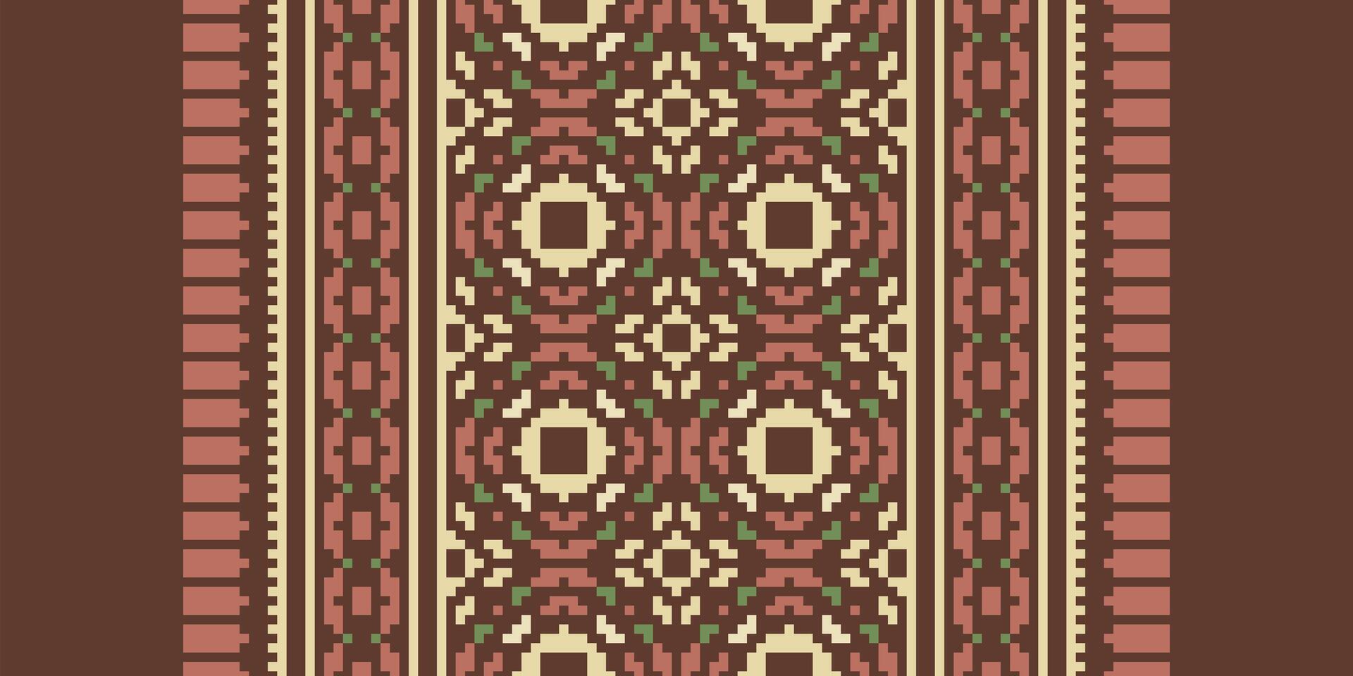Patchwork pattern Seamless Bandana print silk Motif embroidery, Pixel Ikat embroidery Design for Print scarf hijab pattern kerchief Pixel Ikat Silk kurti model mughal patterns vector