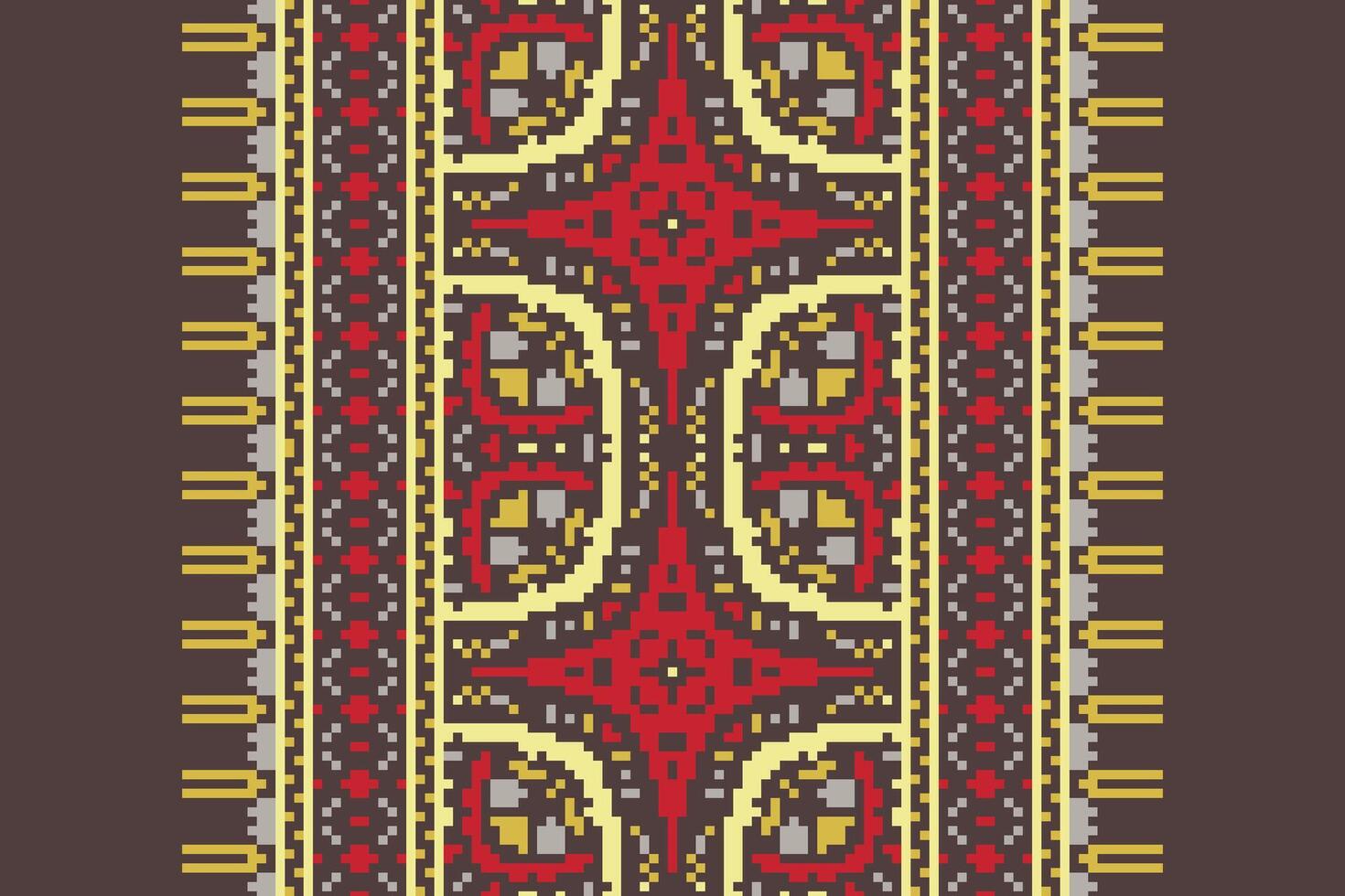 Patola sari Seamless Australian aboriginal pattern Motif embroidery, Pixel Ikat embroidery Design for Print figure tribal ink on cloth patola sari vector