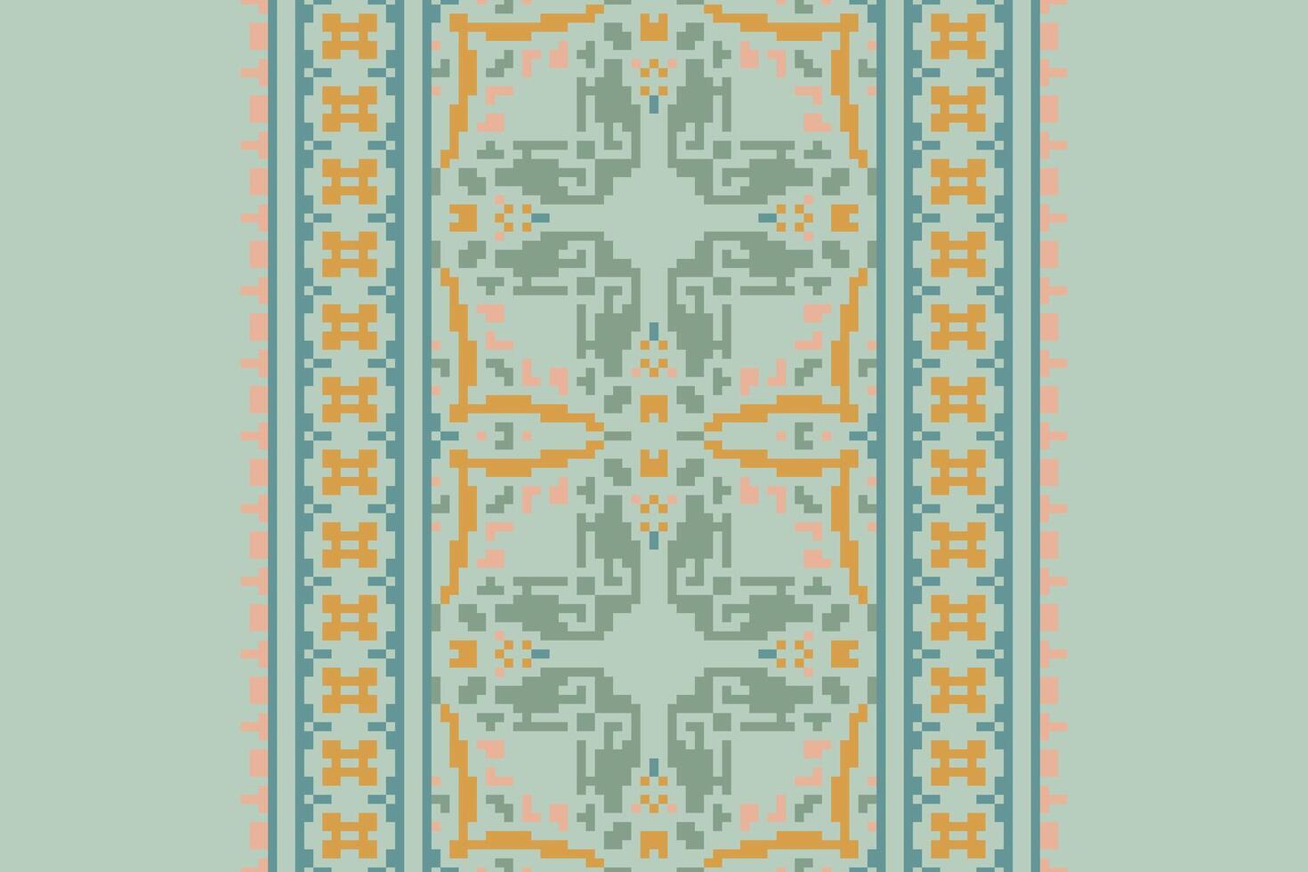 Patola sari Seamless Mughal architecture Motif embroidery, Pixel Ikat embroidery Design for Print Texture fabric saree sari carpet. kurta patola saree vector