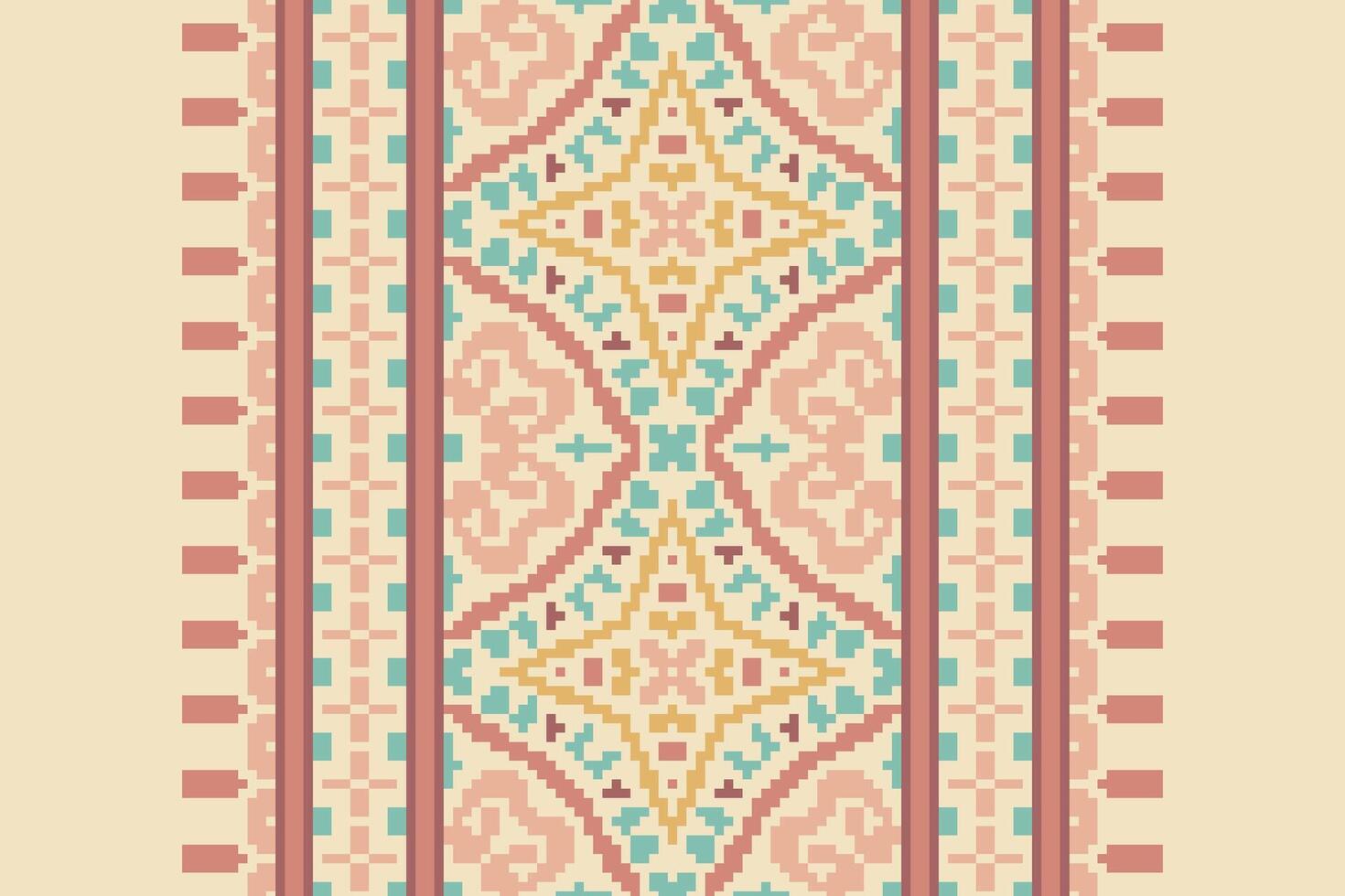 Patola sari Seamless Mughal architecture Motif embroidery, Pixel Ikat embroidery Design for Print scandinavian pattern saree ethnic nativity gypsy pattern vector