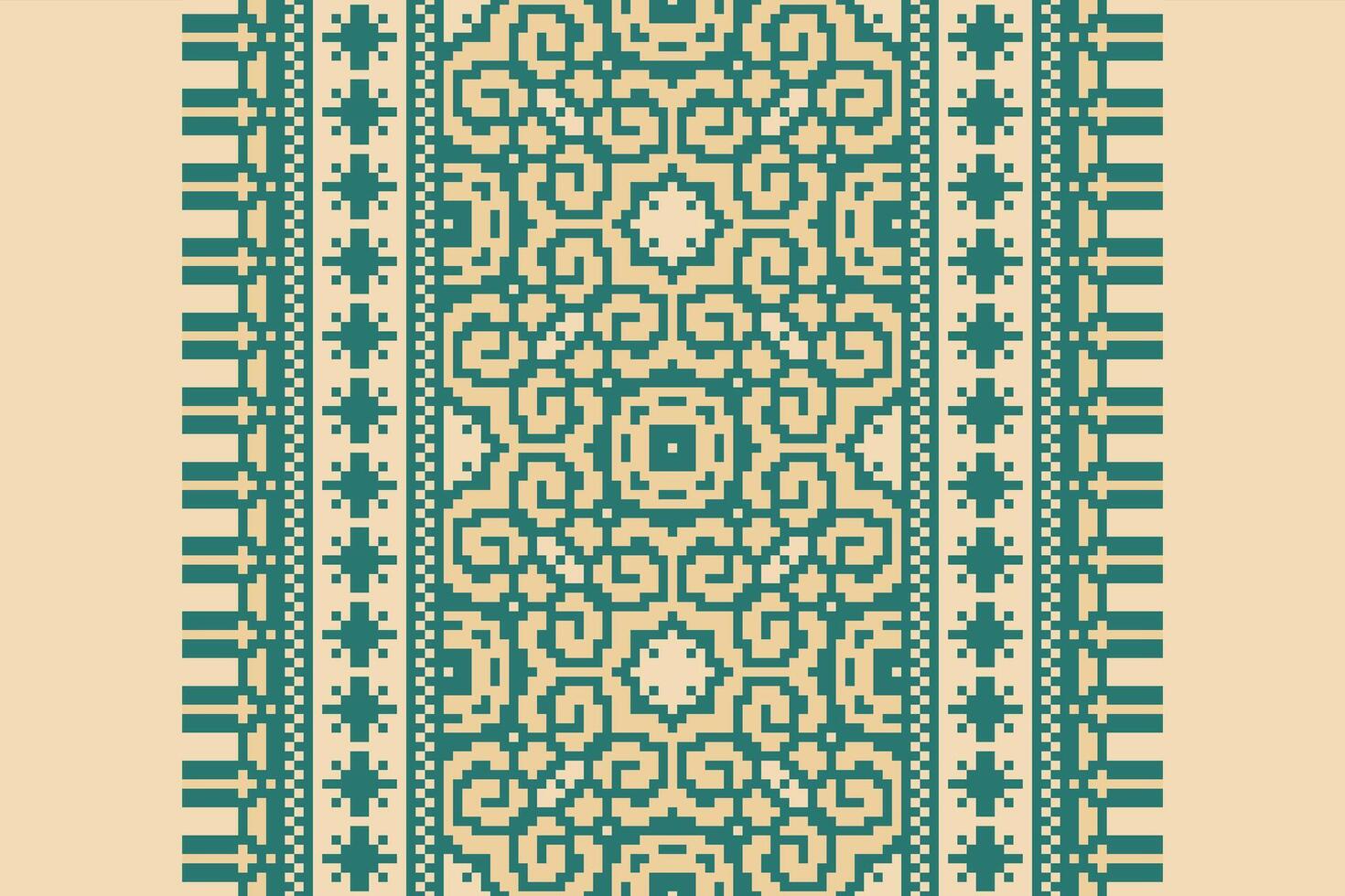 Patola sari Seamless Scandinavian pattern Motif embroidery, Pixel Ikat embroidery Design for Print kurta pattern mughal motifs tapestry pattern floral repeat vector