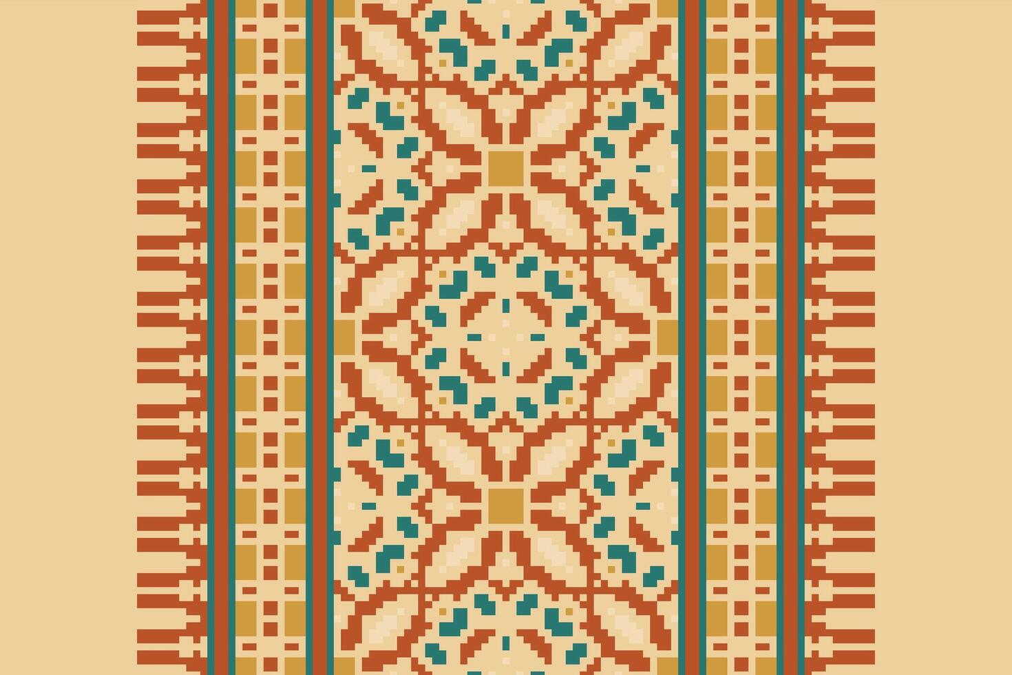 Patola sari Seamless Scandinavian pattern Motif embroidery, Pixel Ikat embroidery Design for Print lace pattern turkish ceramic ancient egypt art jacquard pattern vector