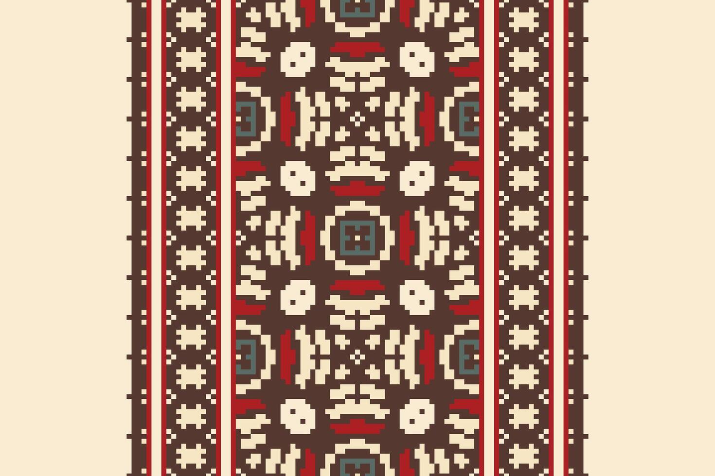 Kilim Pattern Seamless Native American, Motif embroidery, Pixel Ikat embroidery Design for Print tapestry floral kimono repeat pattern lacing spanish motif vector