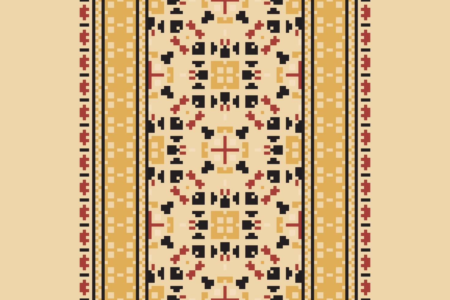 Patola sari Seamless Scandinavian pattern Motif embroidery, Pixel Ikat embroidery Design for Print egyptian hieroglyphs tibetan geo pattern vector
