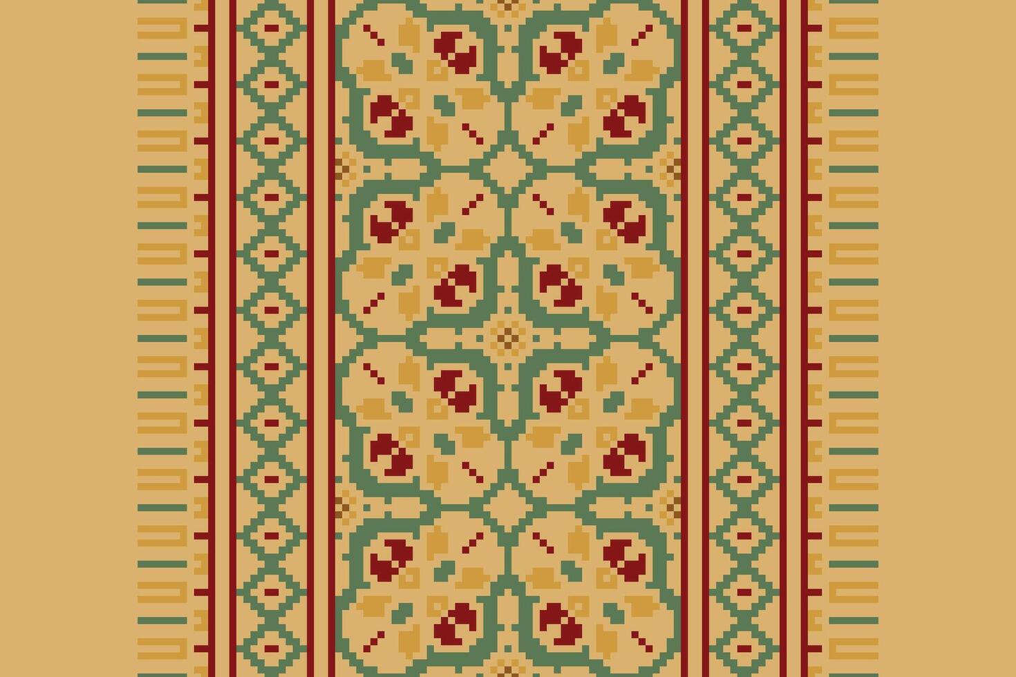 Kilim Pattern Seamless Bandana print silk Motif embroidery, Pixel Ikat embroidery Design for Print australian curtain pattern geometric pillow model kurti mughal flowers vector