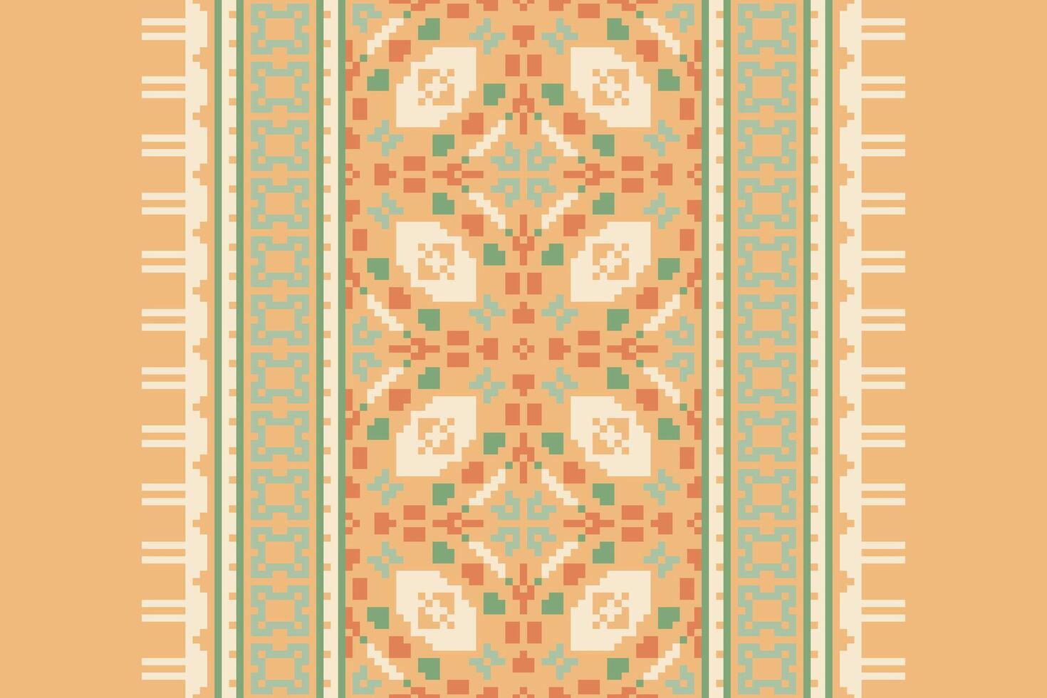 Kilim Pattern Seamless Australian aboriginal pattern Motif embroidery, Pixel Ikat embroidery Design for Print endless arabesque cloth dupatta shawl bandana print silk kurta men vector