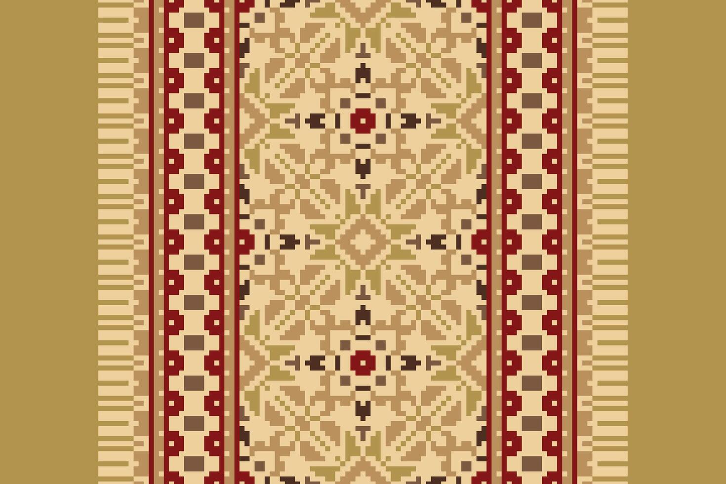 Kilim Pattern Seamless Mughal architecture Motif embroidery, Pixel Ikat embroidery Design for Print indigenous art aboriginal art pattern floral kurti mughal border vector