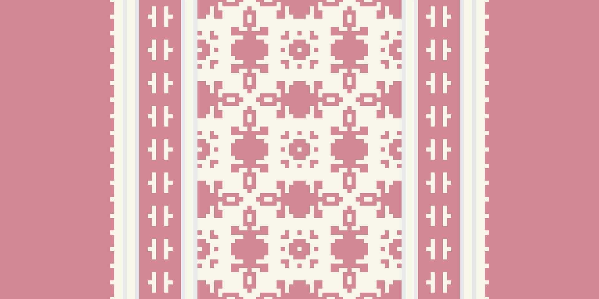 Patchwork pattern Seamless Bandana print silk Motif embroidery, Pixel Ikat embroidery Design for Print border embroidery ancient egypt vector