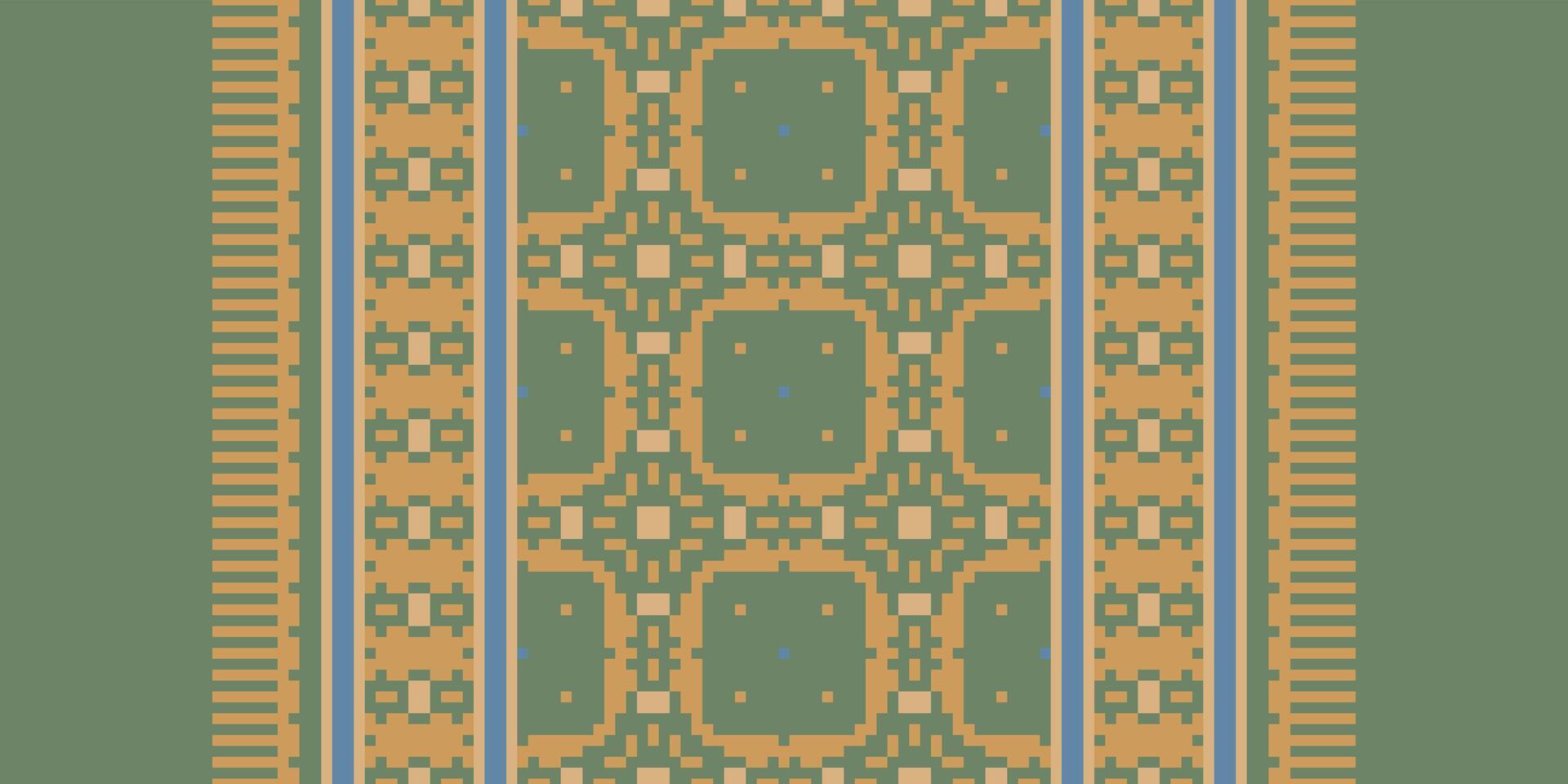 Patchwork pattern Seamless Bandana print silk Motif embroidery, Pixel Ikat embroidery Design for Print scandinavian pattern saree ethnic nativity gypsy pattern vector