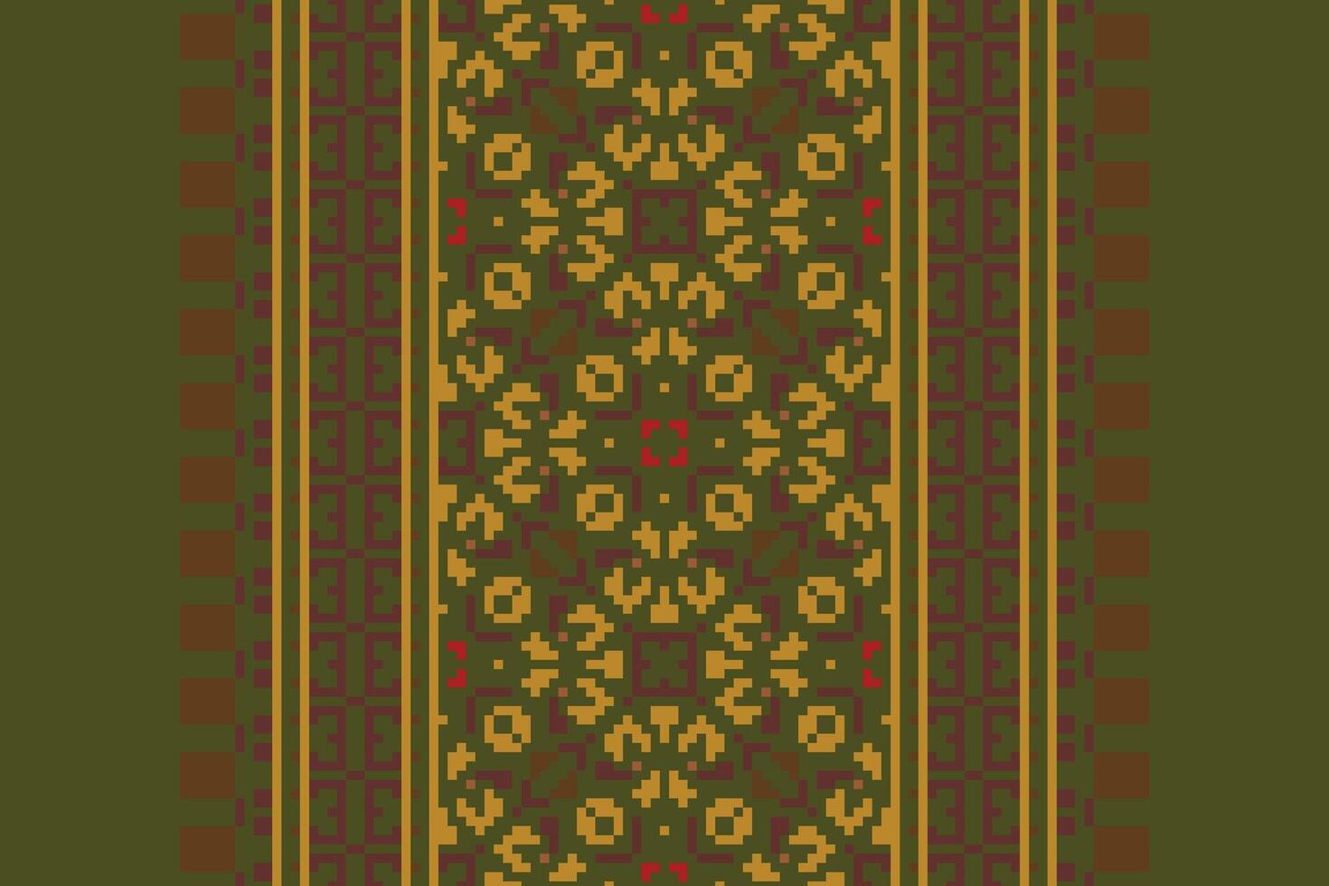Kilim Pattern Seamless Scandinavian pattern Motif embroidery, Pixel Ikat embroidery Design for Print indonesian batik motif embroidery native american kurta mughal design vector