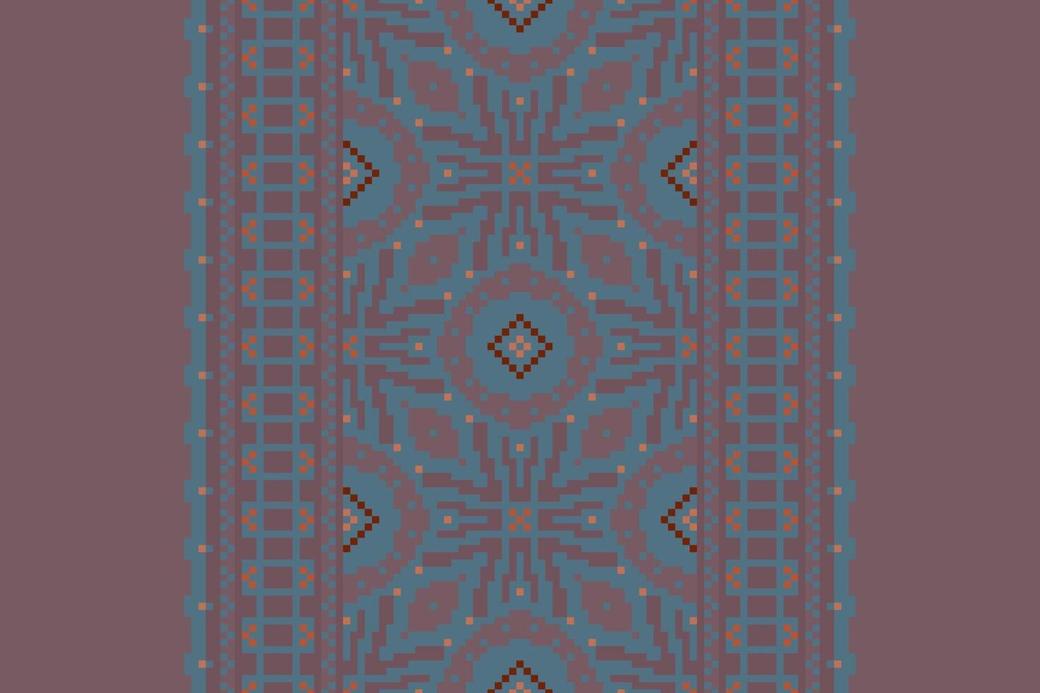 Kilim Pattern Seamless Scandinavian pattern Motif embroidery, Pixel Ikat embroidery Design for Print pattern vintage flower folk navajo patchwork pattern vector