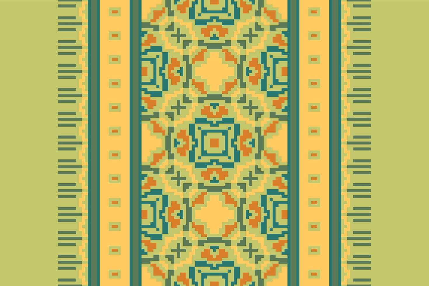 Kilim Pattern Seamless Scandinavian pattern Motif embroidery, Pixel Ikat embroidery Design for Print figure tribal ink on cloth patola sari vector