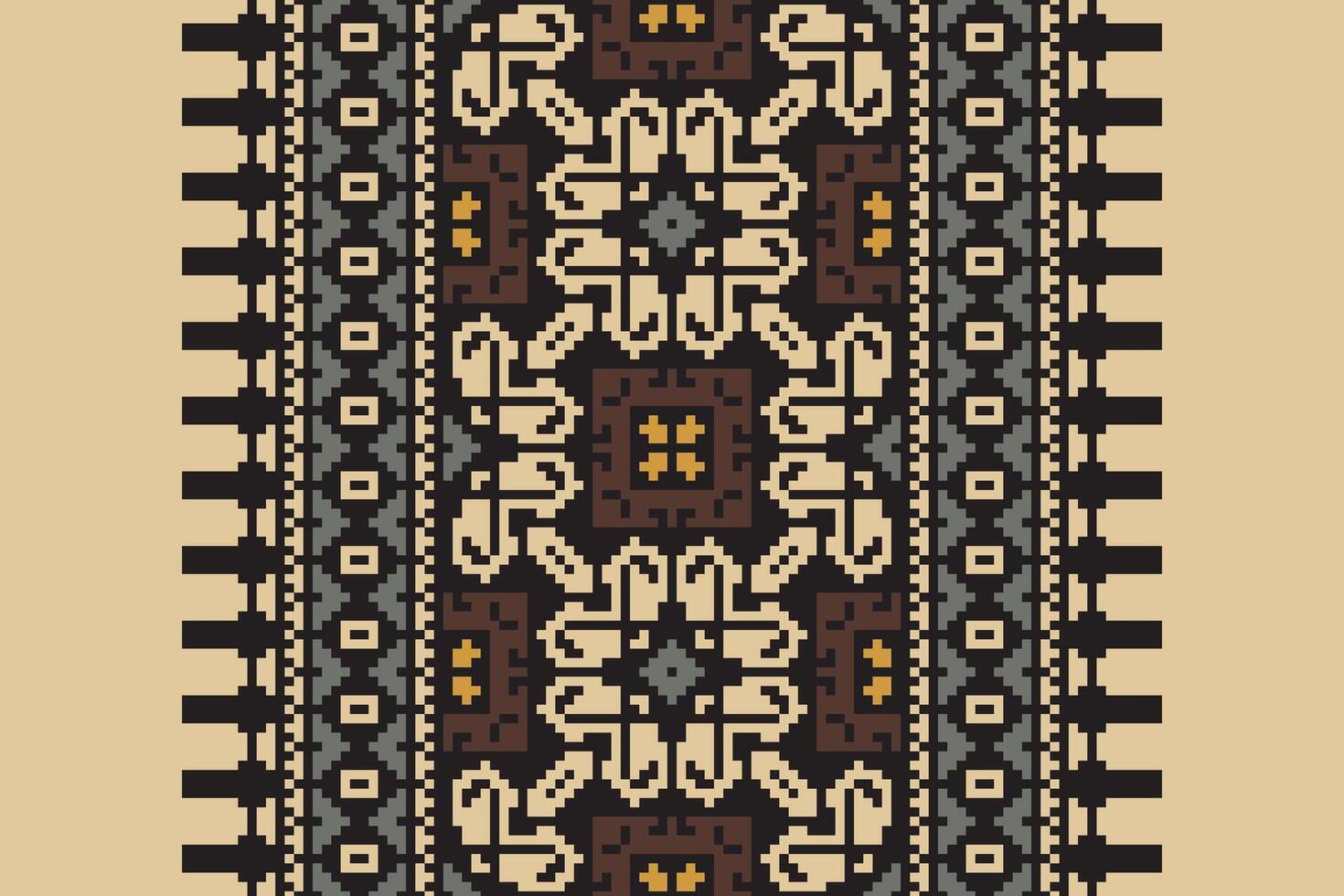 Dupatta Pattern Seamless Native American, Motif embroidery, Pixel Ikat embroidery Design for Print jacquard slavic pattern folklore pattern kente arabesque vector