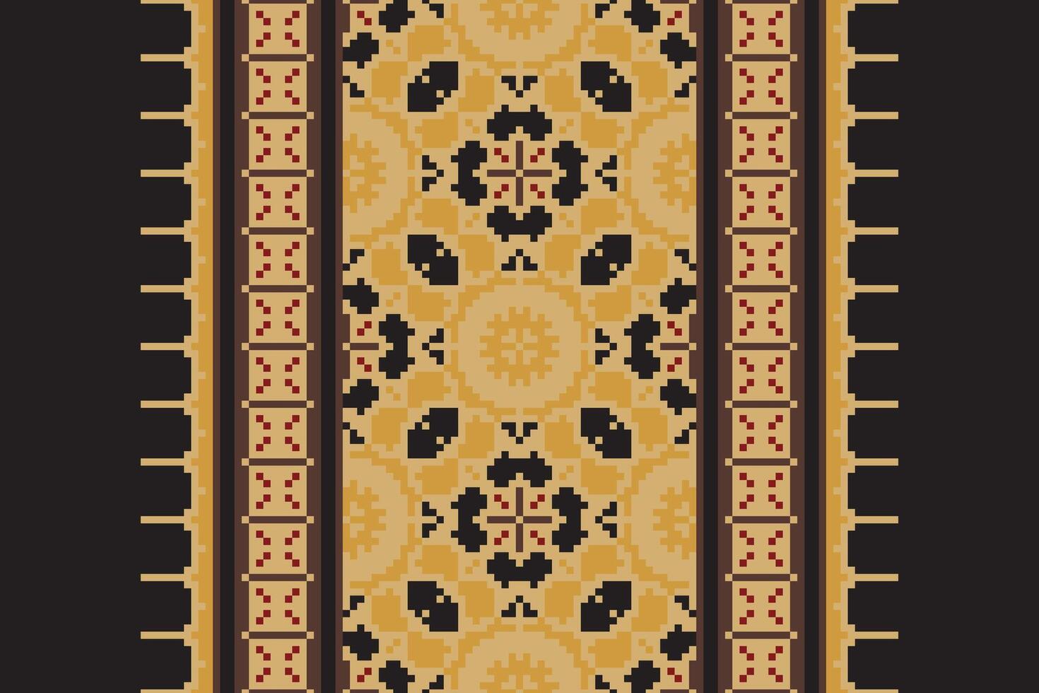 Dupatta Pattern Seamless Native American, Motif embroidery, Pixel Ikat embroidery Design for Print indigenous art aboriginal art pattern floral kurti mughal border vector